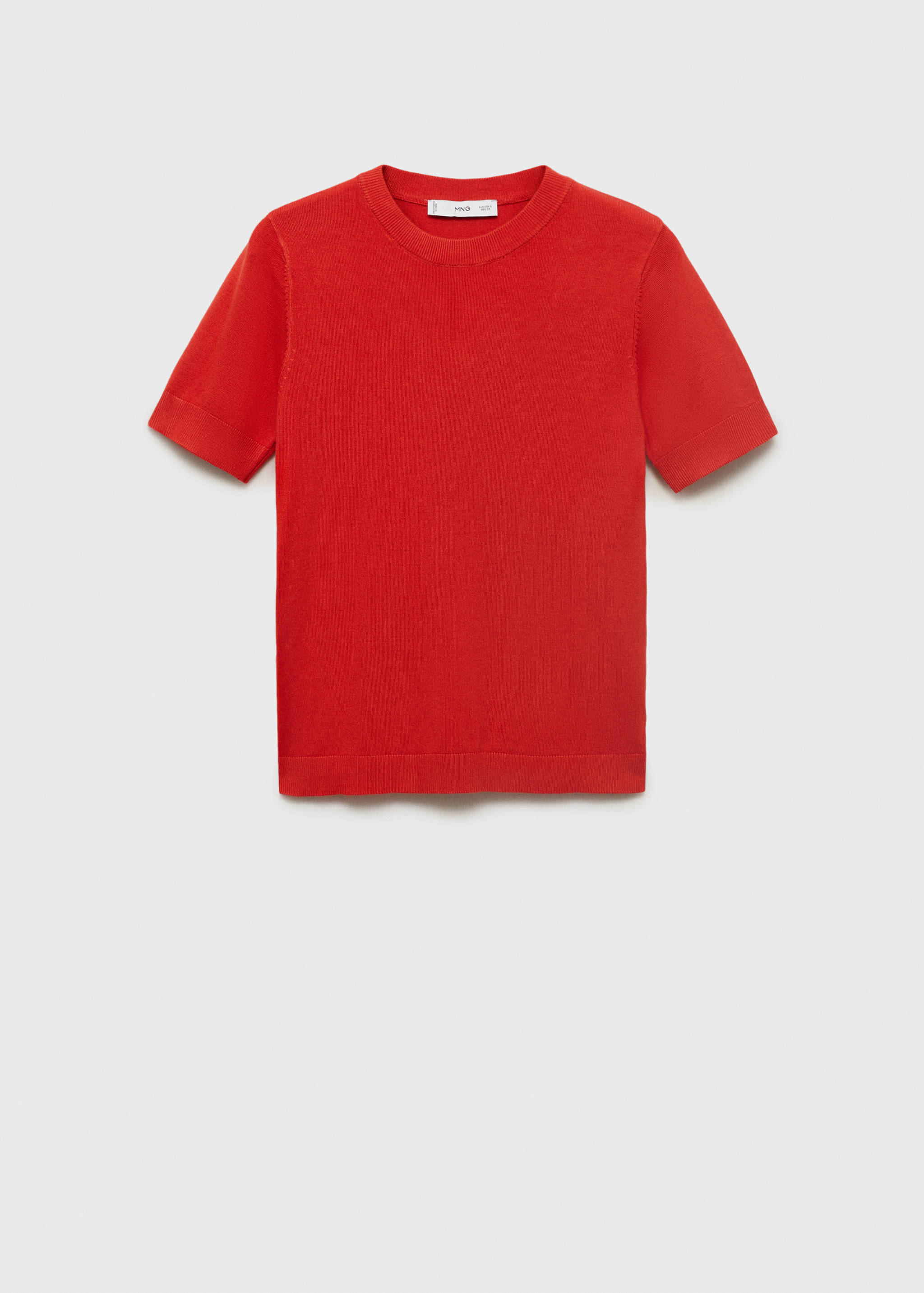 Short-sleeved fine-knit sweater - Article without model