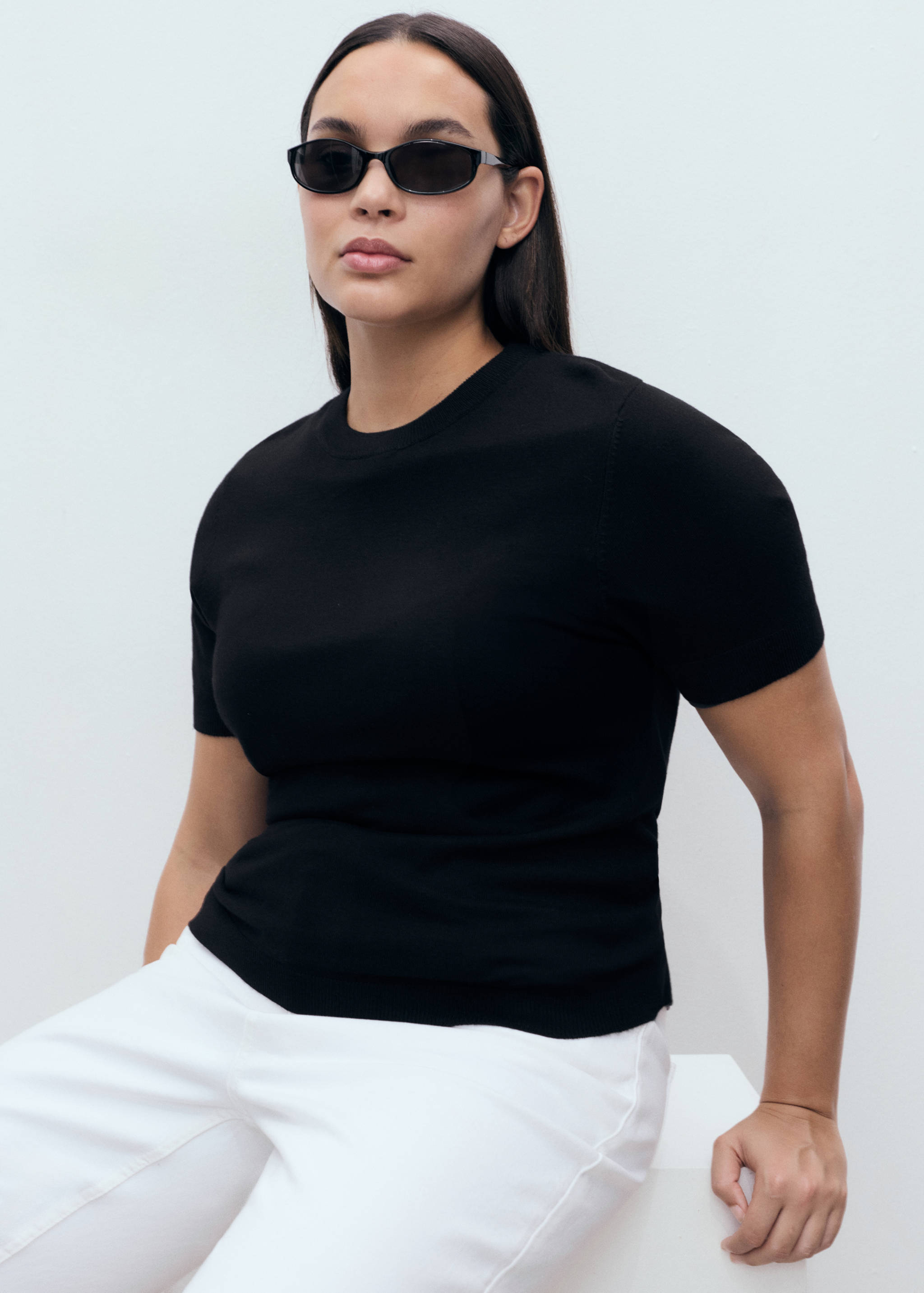 Short-sleeved fine-knit sweater - Details of the article 5