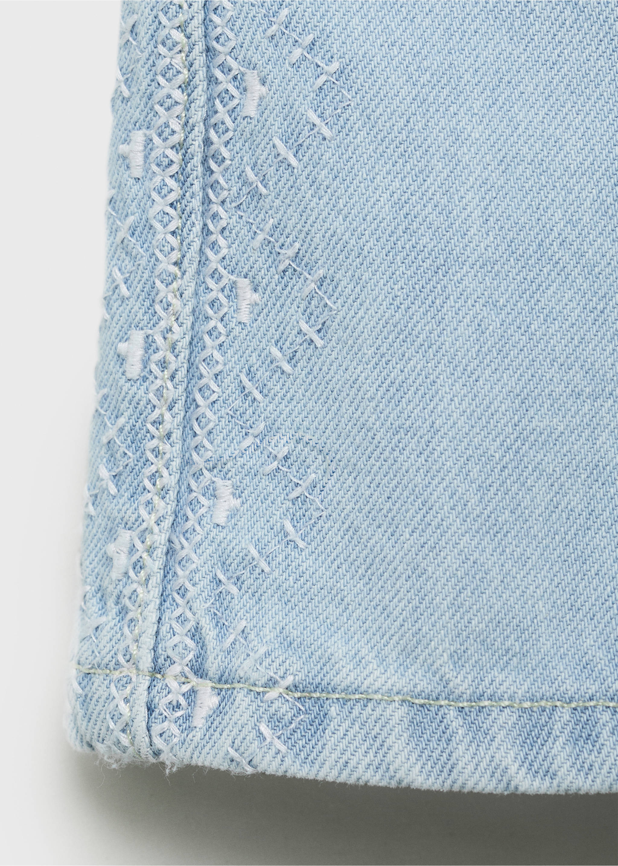 Bestickte Baumwoll-Bermudashorts - Detail des Artikels 0, Hellblau. Ref: 17091201-00.