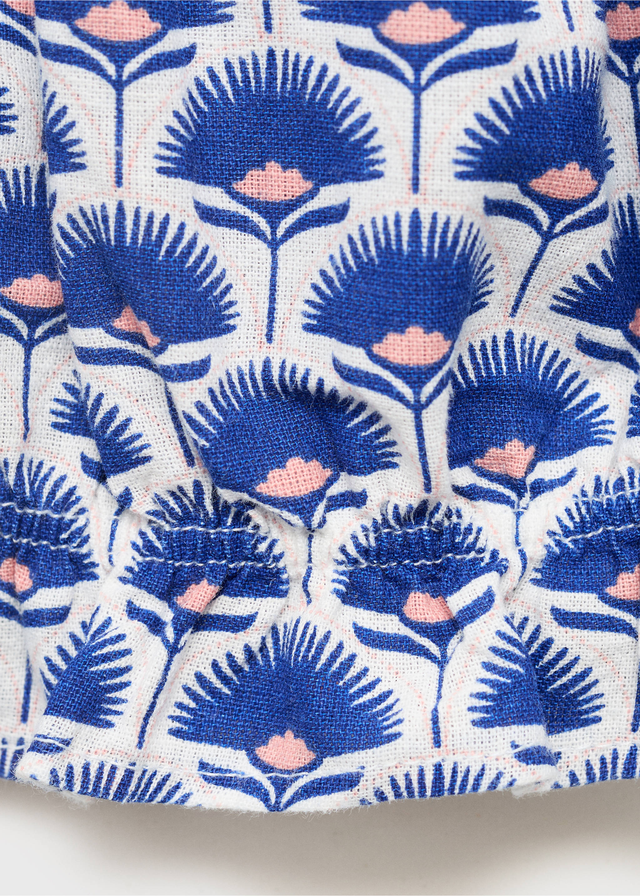 Printed linen blouse - Details of the article 0, Blue. Ref: 17091202-00.