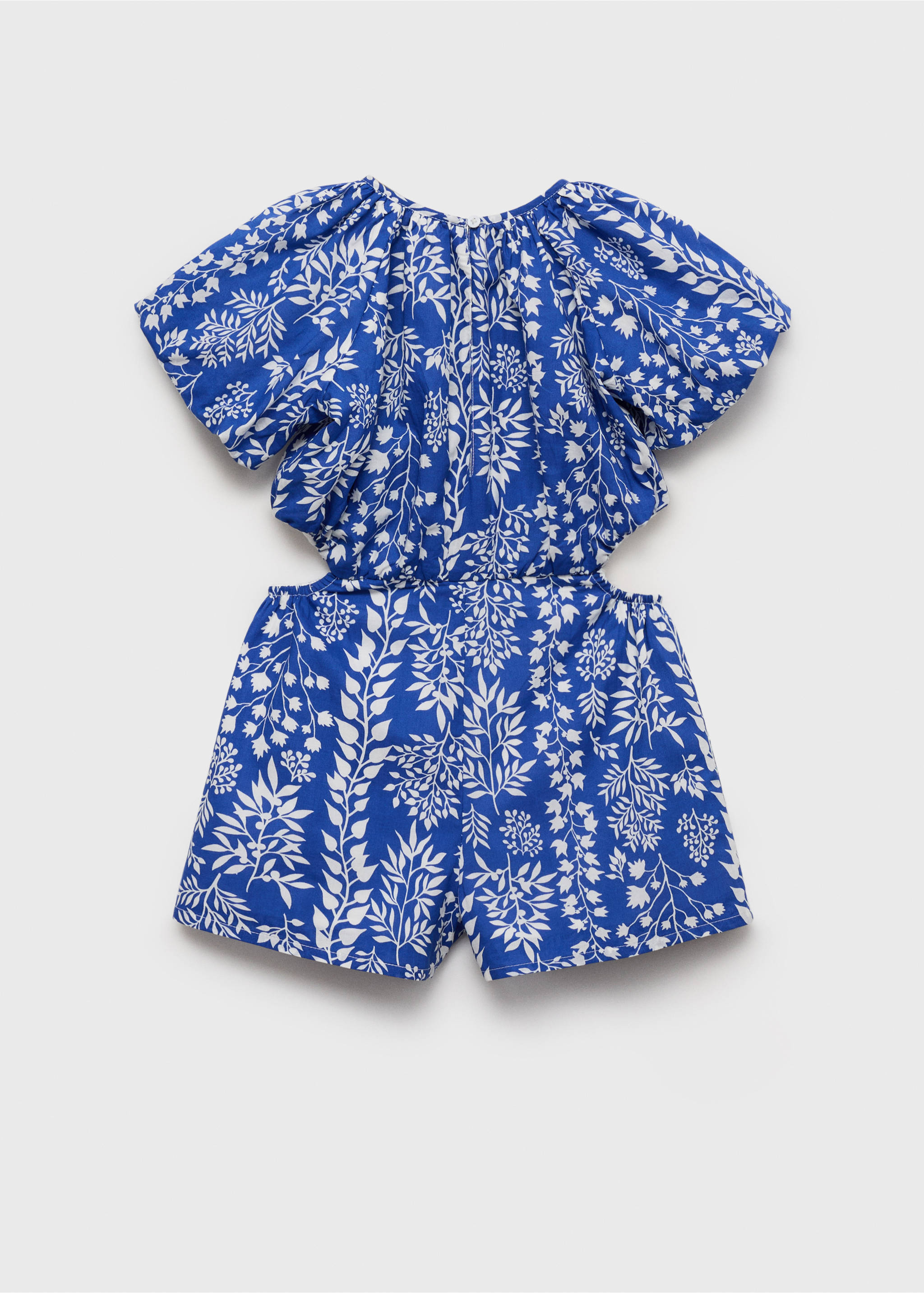Cotton print jumpsuit - Reverse of the article, Blue. Ref: 17091203-00.
