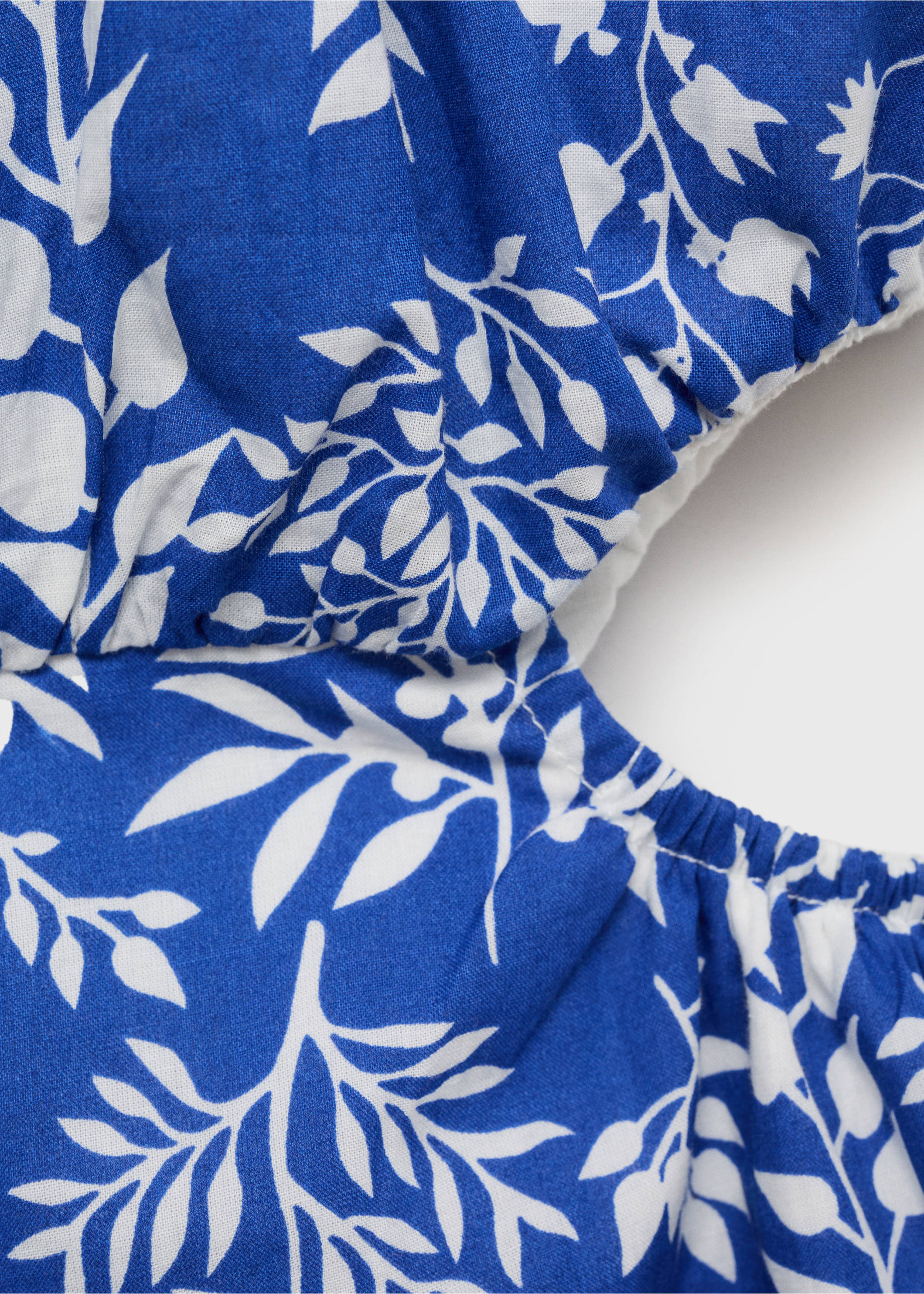 Cotton print jumpsuit - Details of the article 8, Blue. Ref: 17091203-00.