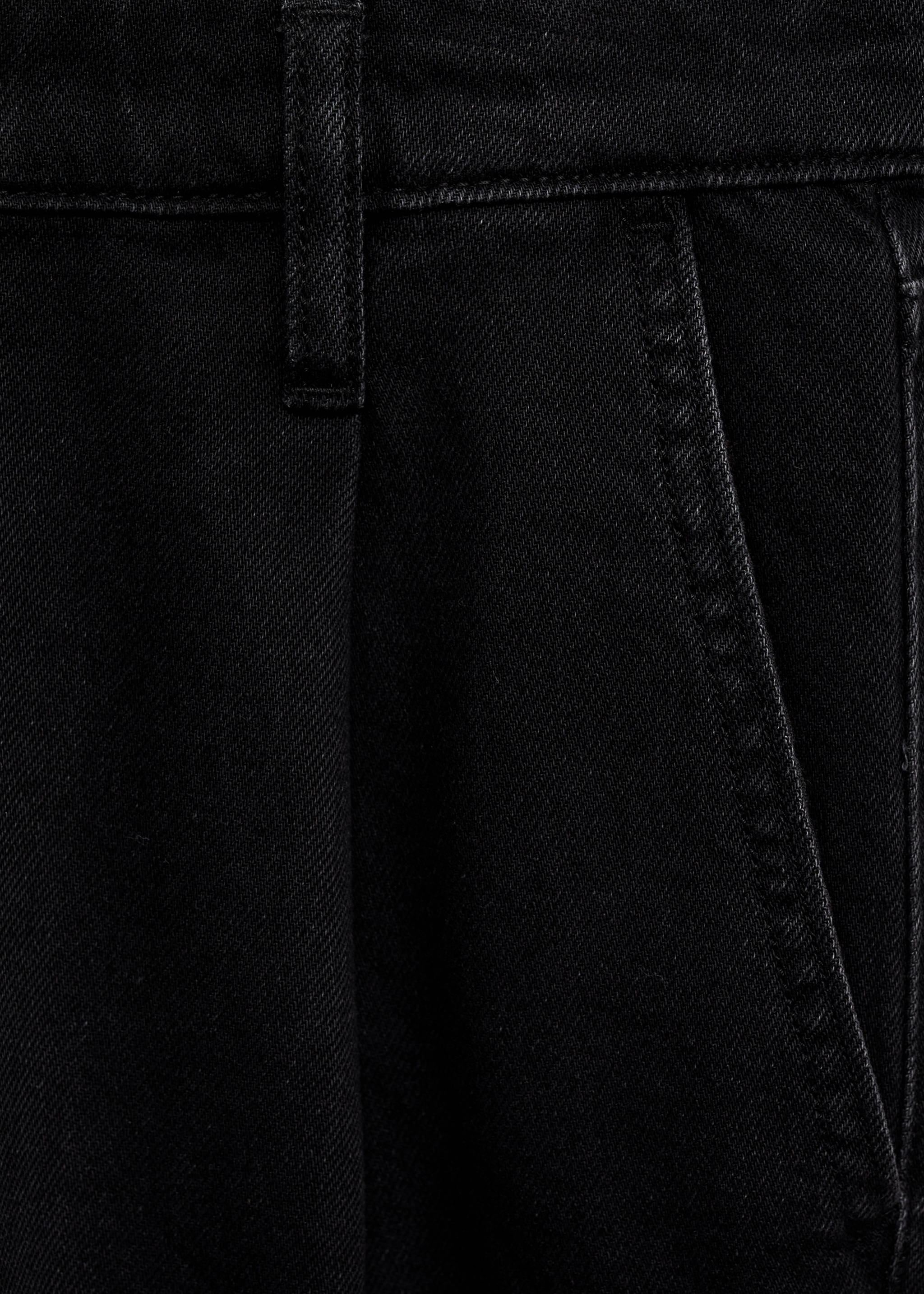 Mid-rise denim bermuda shorts with pleats - Details of the article 0