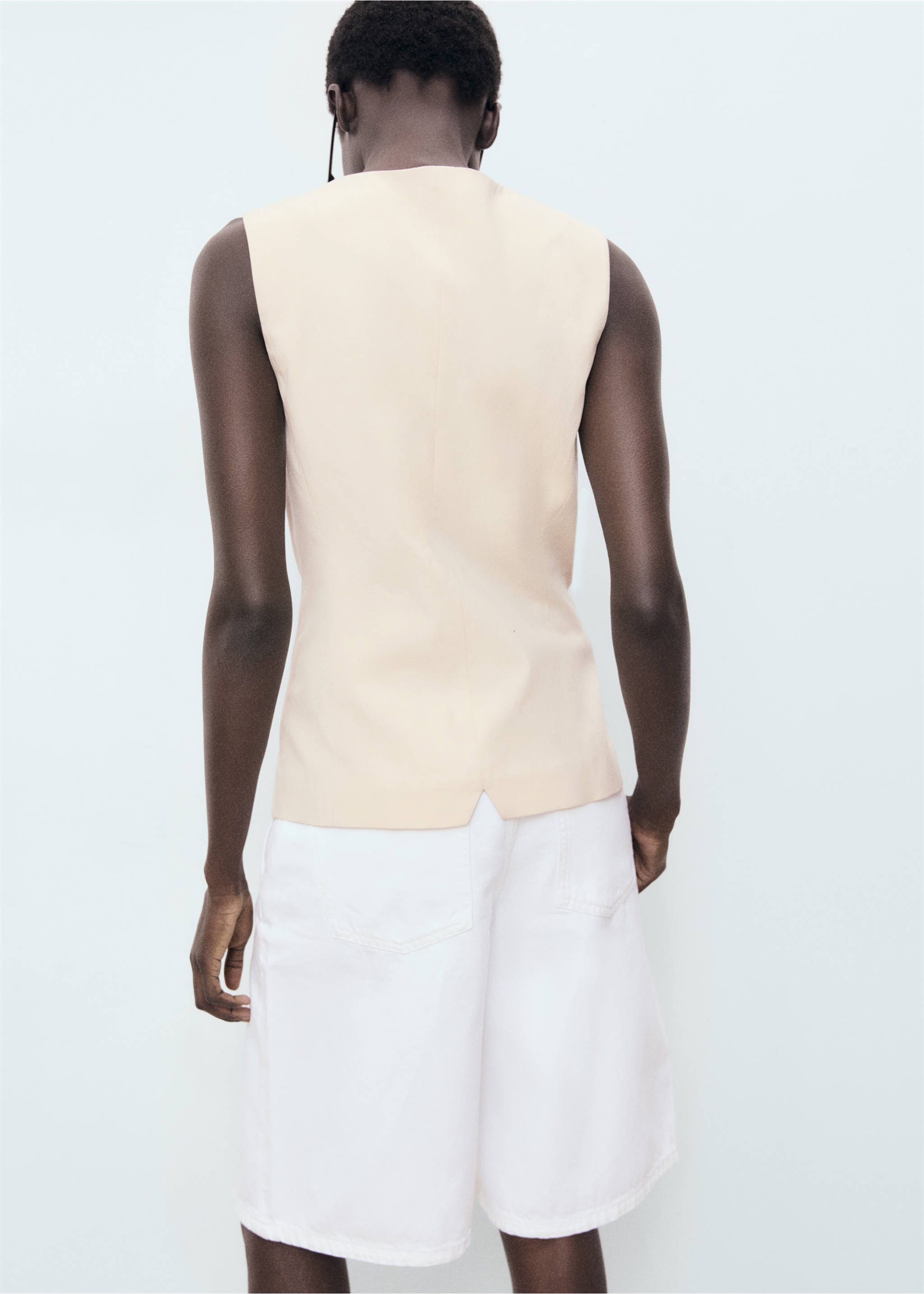 Suit vest with buttons - Reverse of the article, Beige. Ref: 17091205-00.