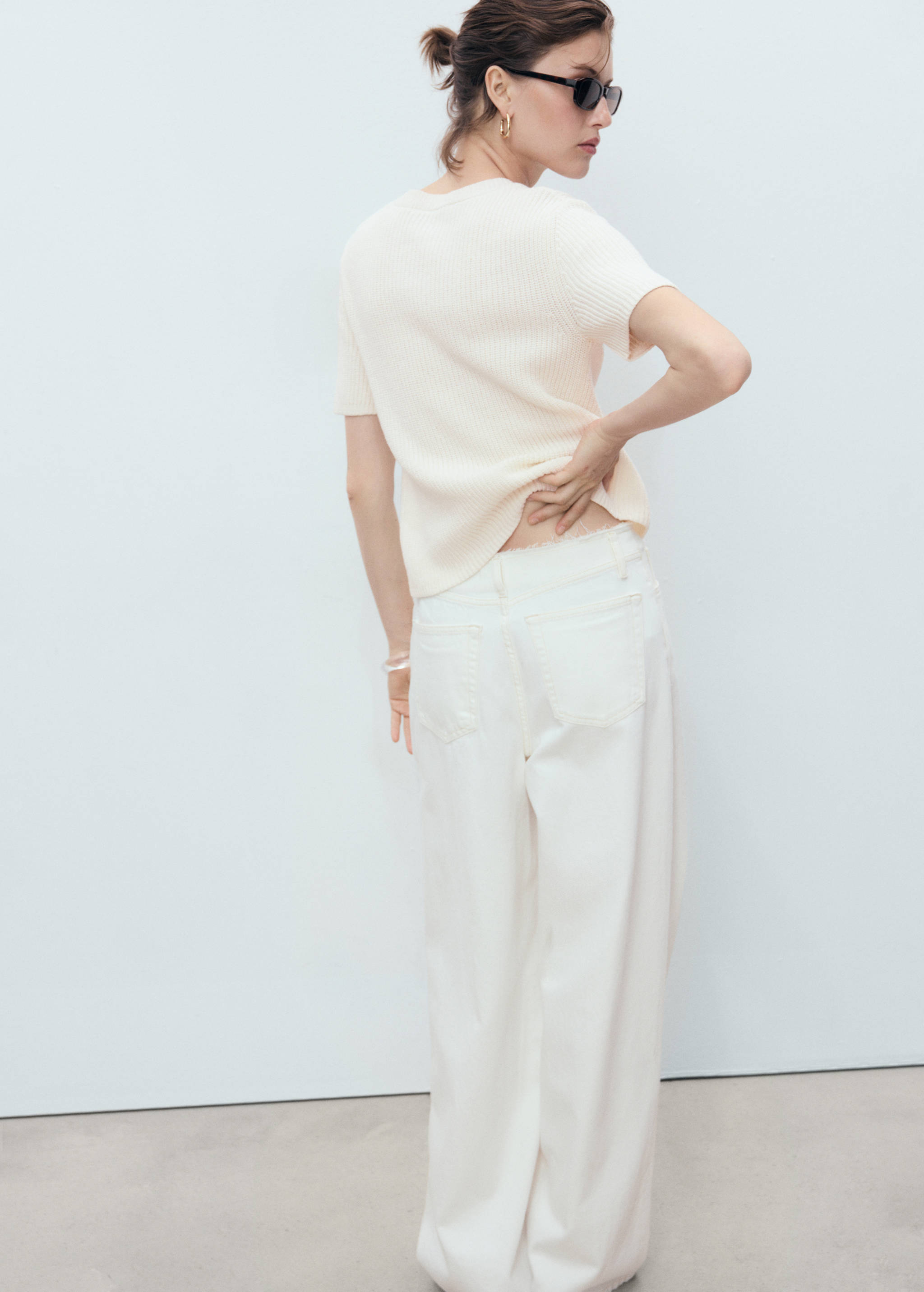 Short-sleeved knitted cardigan - Verso de l’article