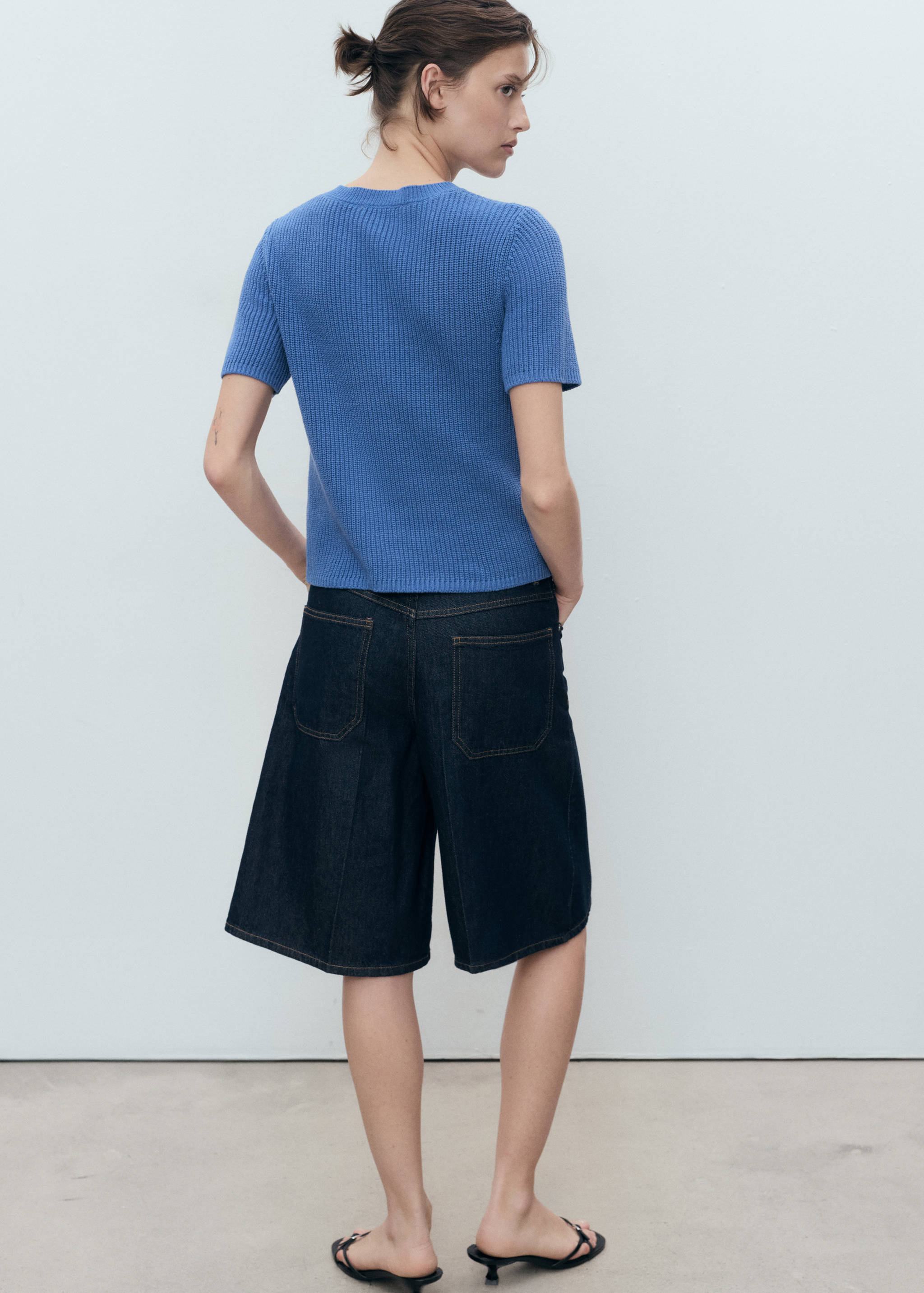 Short-sleeved knitted cardigan - Verso de l’article