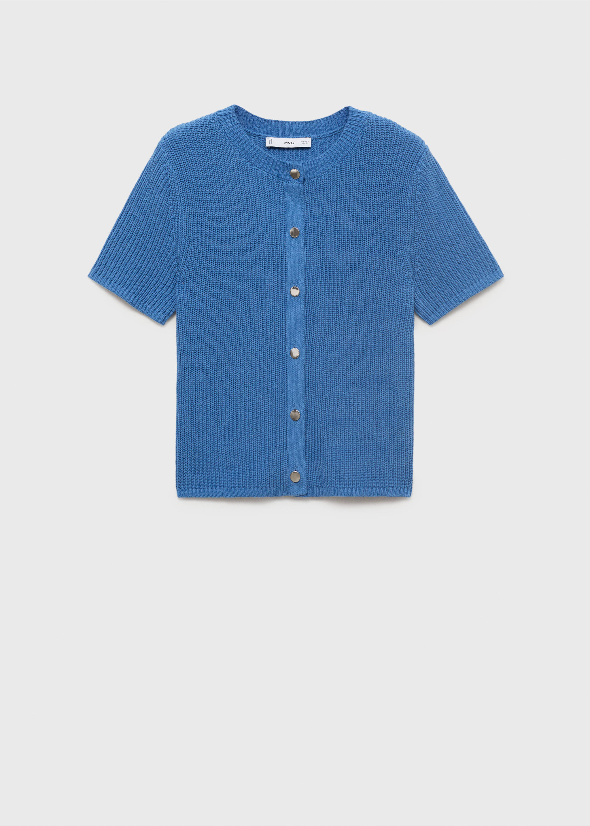 Short-sleeved knitted cardigan - Article without model, Vibrant blue. Ref: 17091206-00.