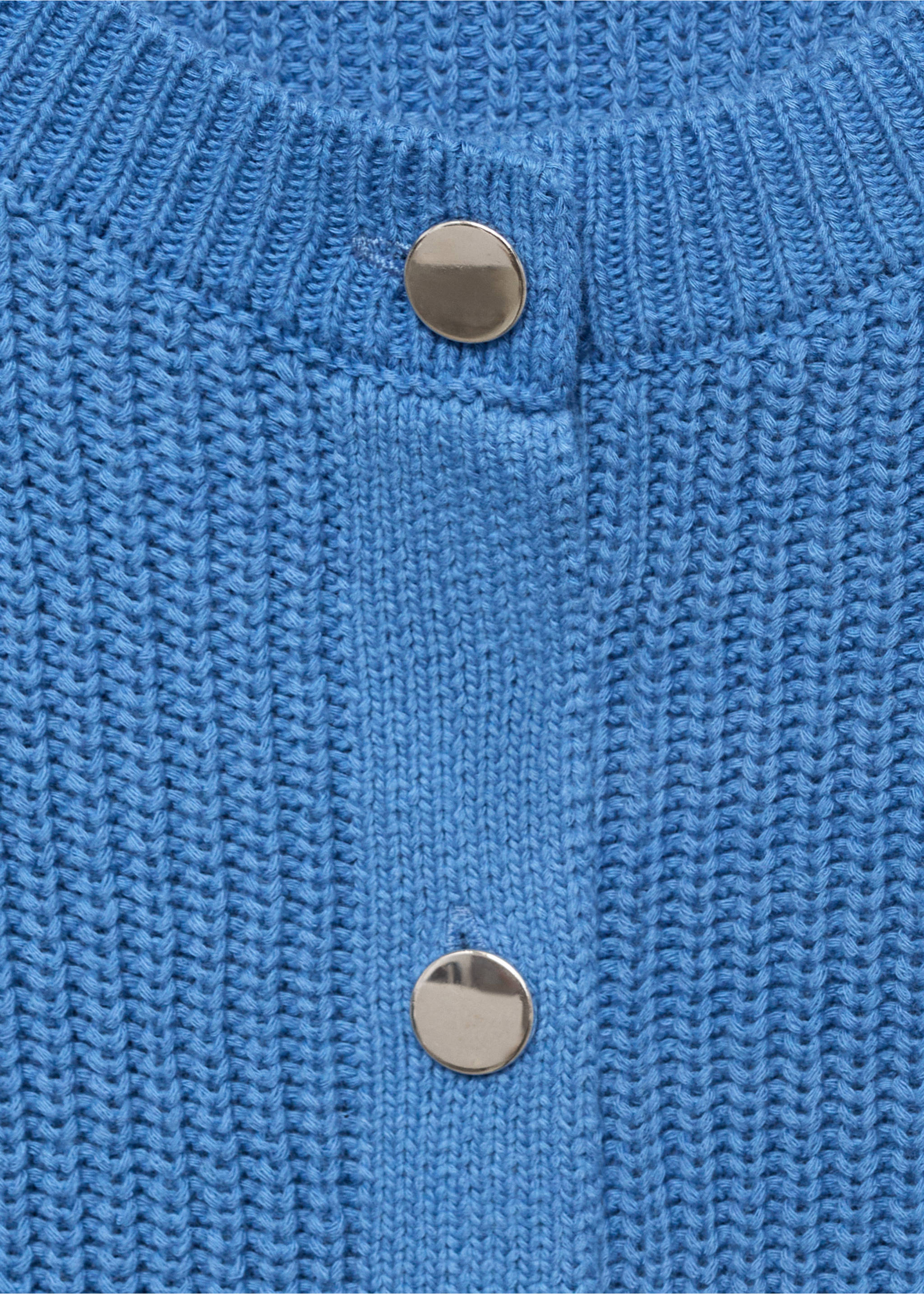 Short-sleeved knitted cardigan - Details of the article 8, Vibrant blue. Ref: 17091206-00.