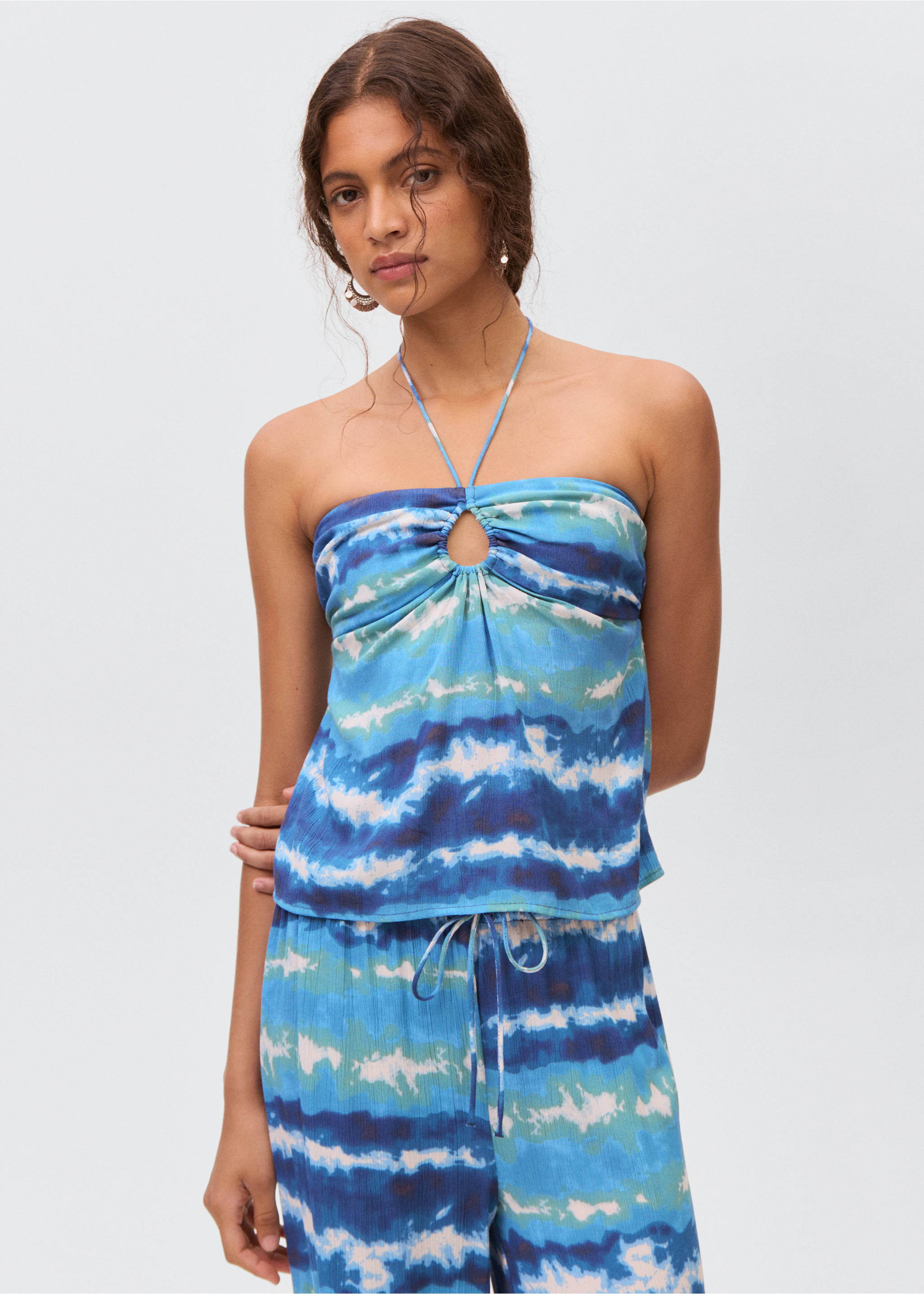 Top with tie-dye print - Medium plane, Blue. Ref: 17091213-00.