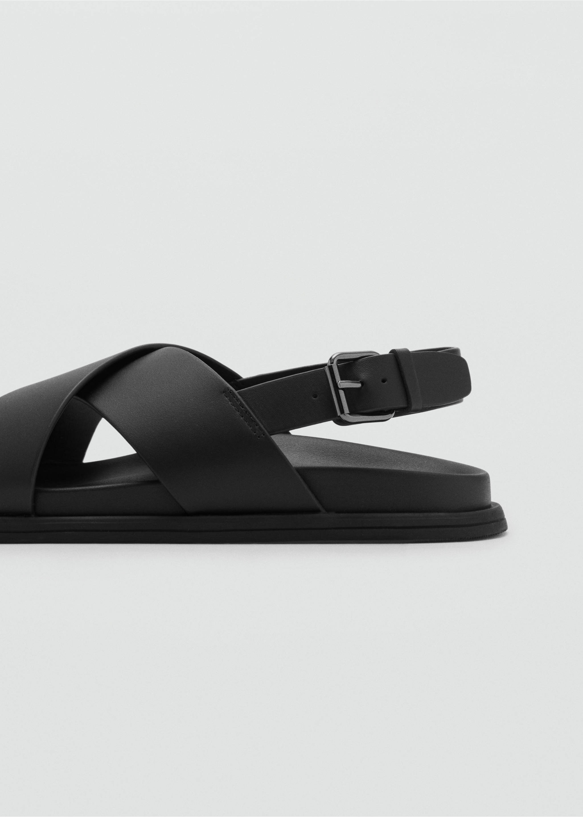 100% leather crossed strap sandal - Details of the article 1, Black. Ref: 17091215-00.