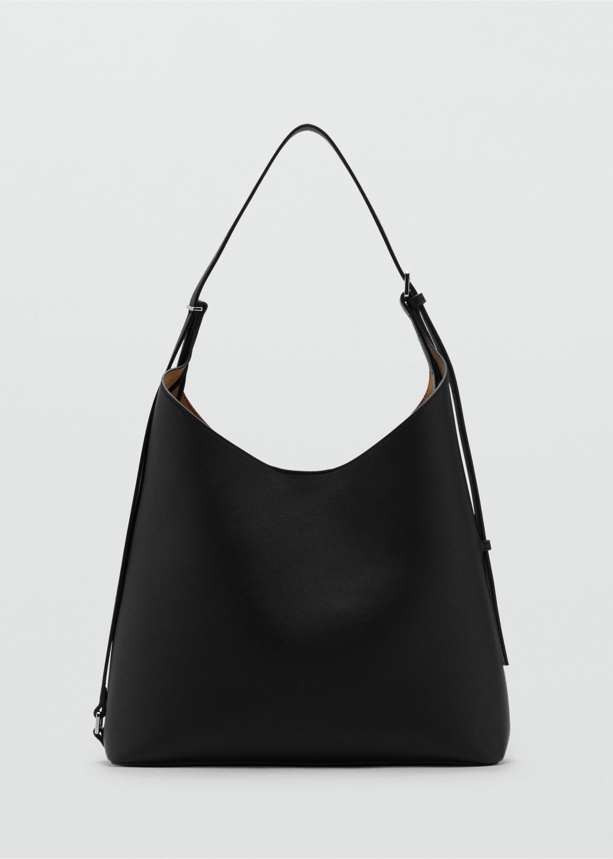 Shopper-Bag mit Schnallendetail - Artikel ohne Model, Schwarz. Ref: 17091216-00.