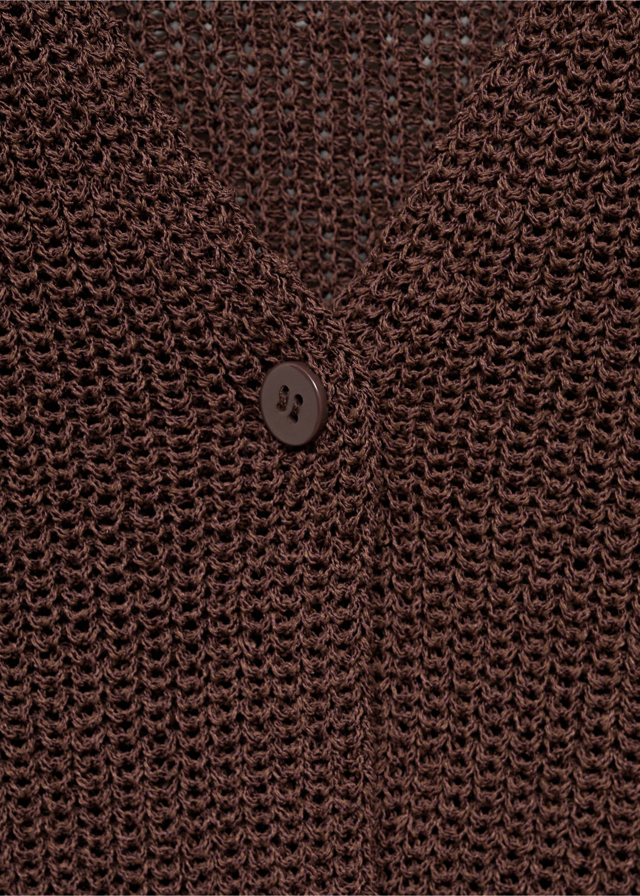 Gilet maille ajourée - Détail de l'article 8, Chocolat. Ref: 17091217-00.