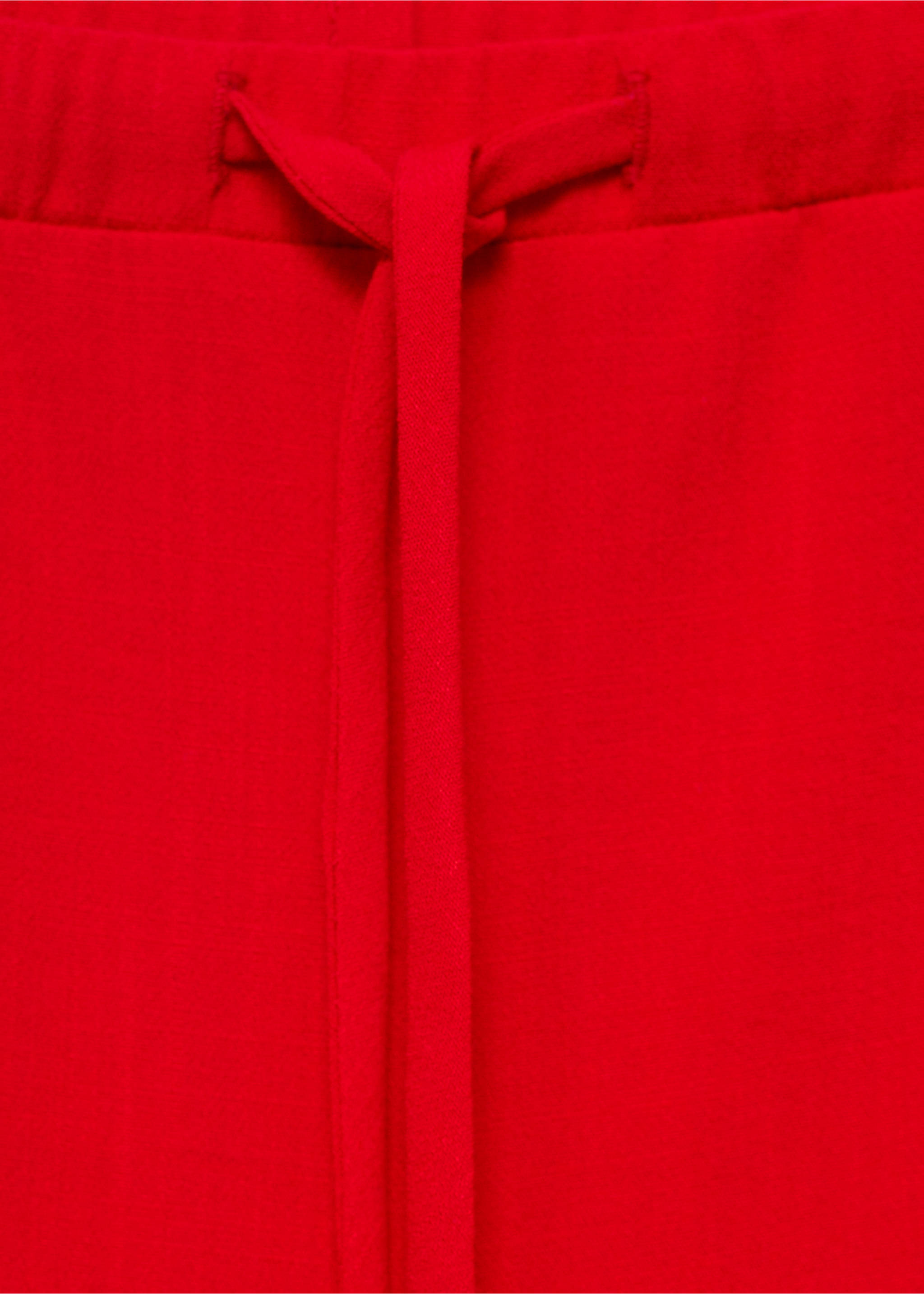 Drawstring straight trousers - Details of the article 8, Red. Ref: 17091218-00.