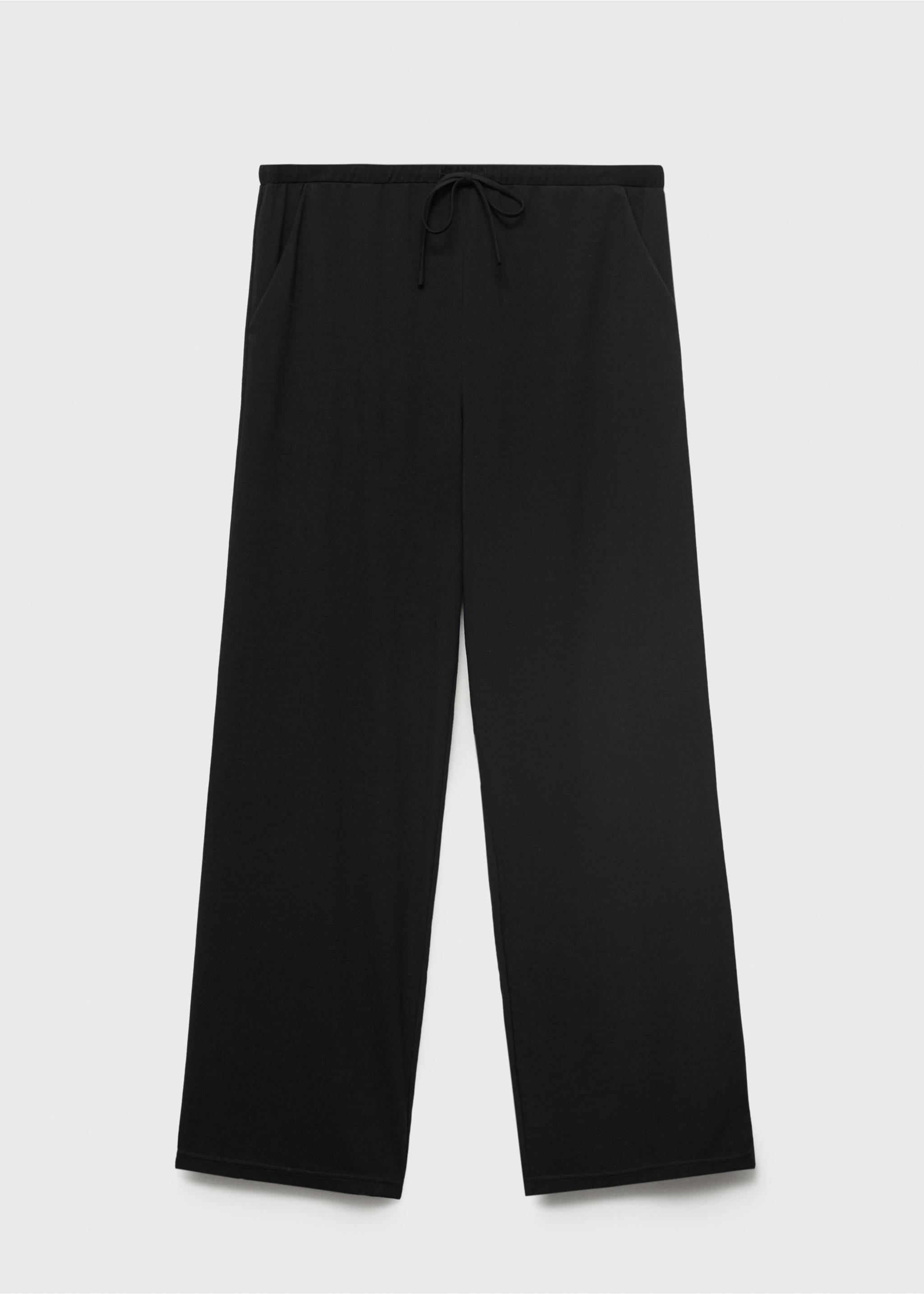 Drawstring straight trousers - Article without model, Black. Ref: 17091218-00.