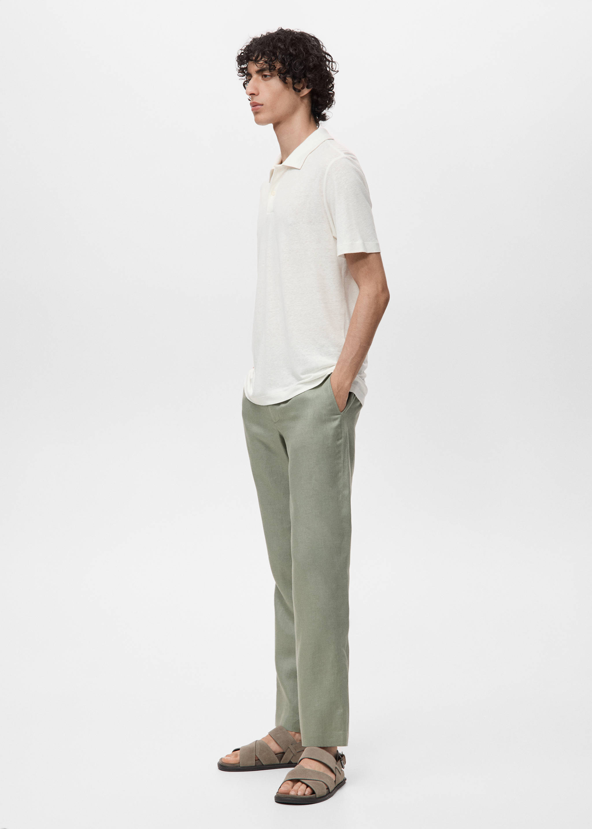 Linnen slim-fit poloshirt - Detail van het artikel 2