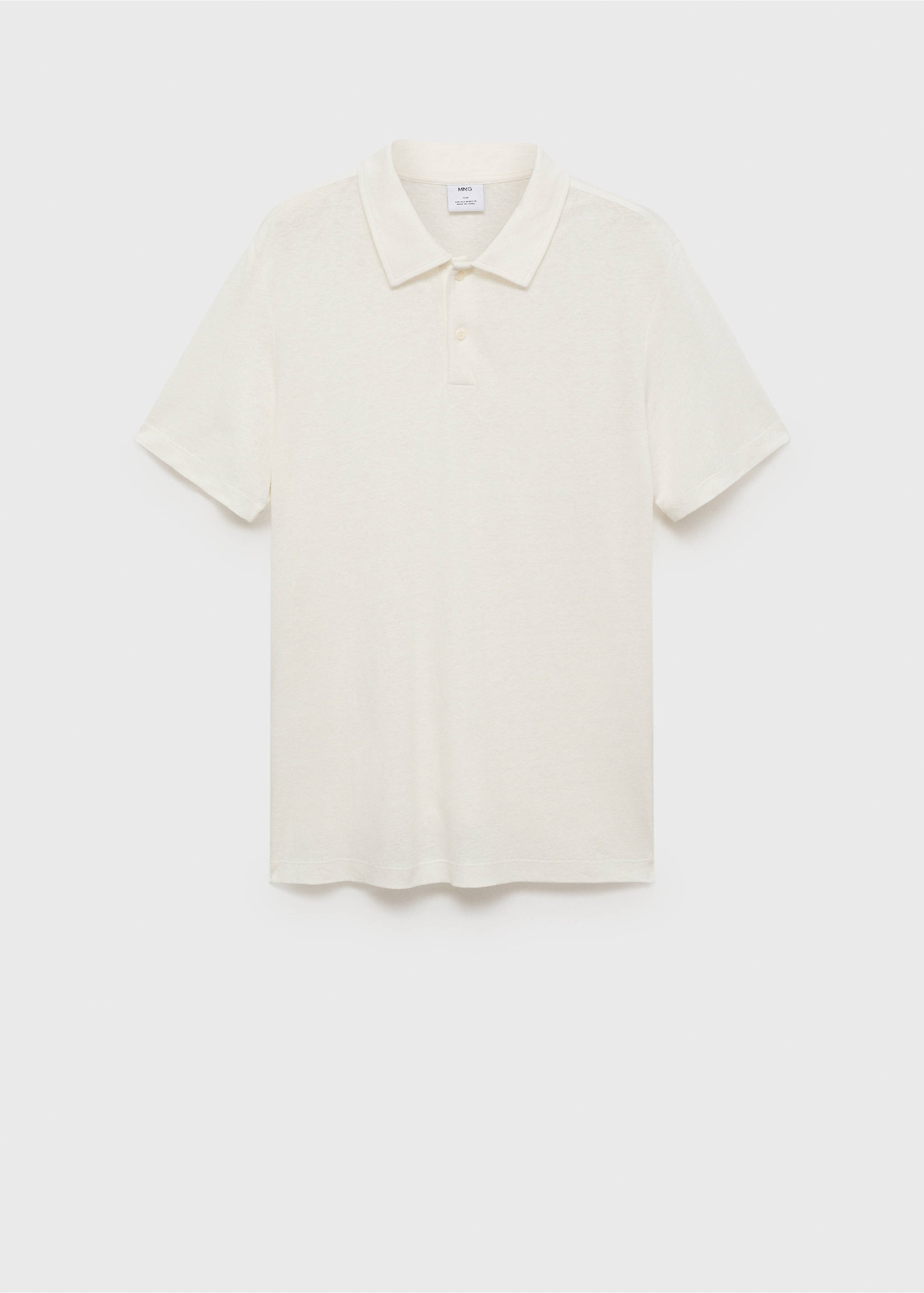 Polo lin slim-fit - Article sans modèle, Blanc. Ref: 17091226-00.