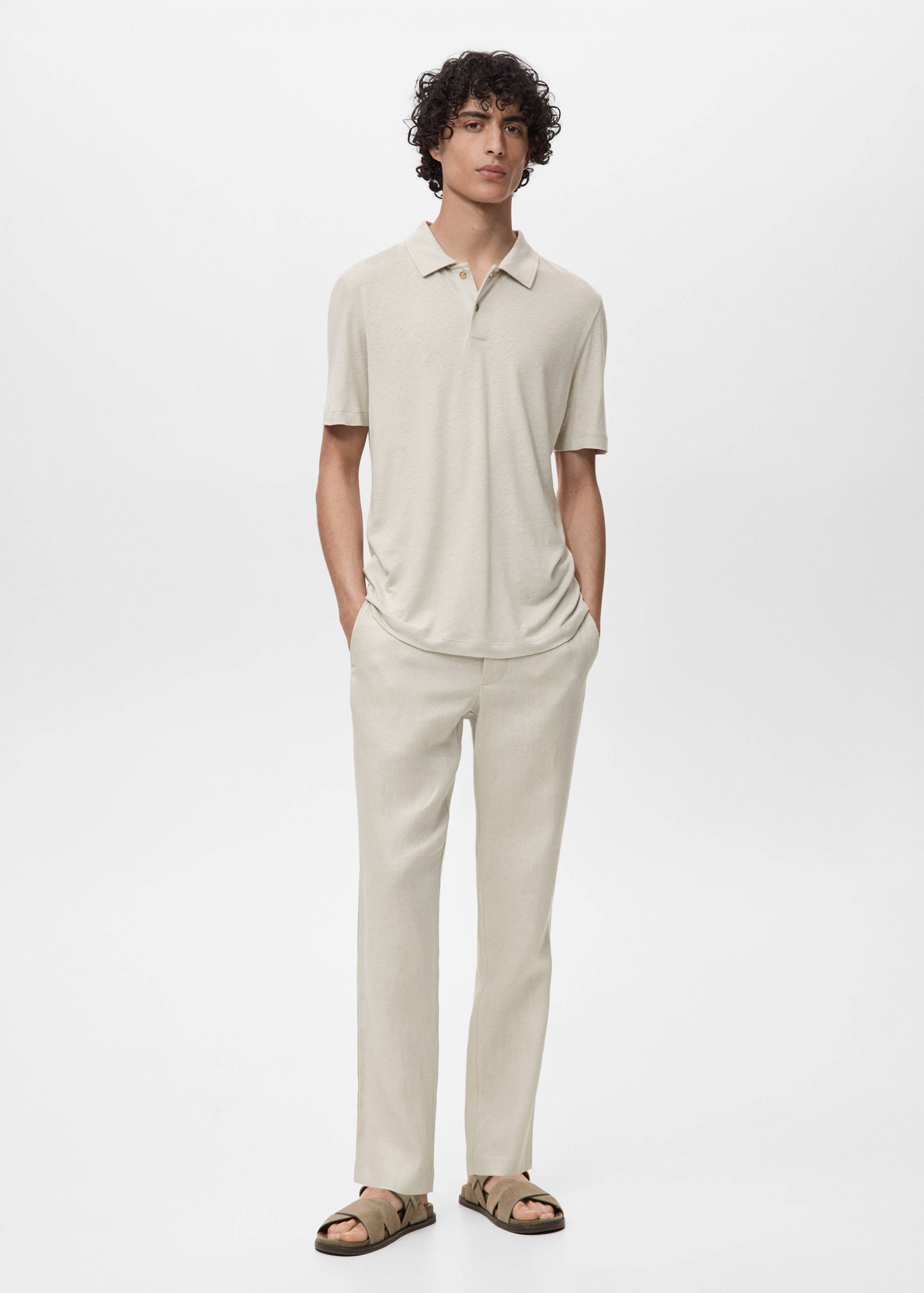 Polo lin slim-fit - Plan général