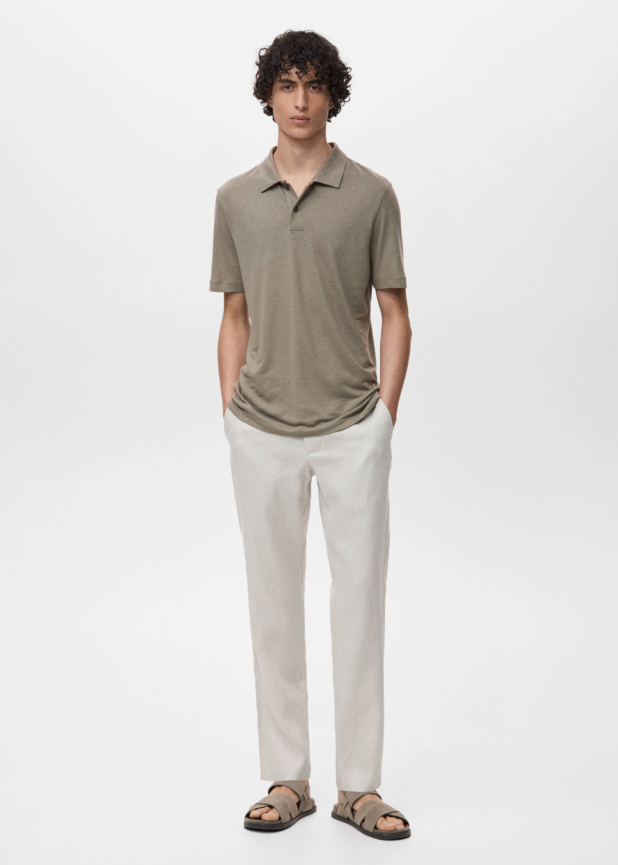 Polo lin slim-fit - Plan général
