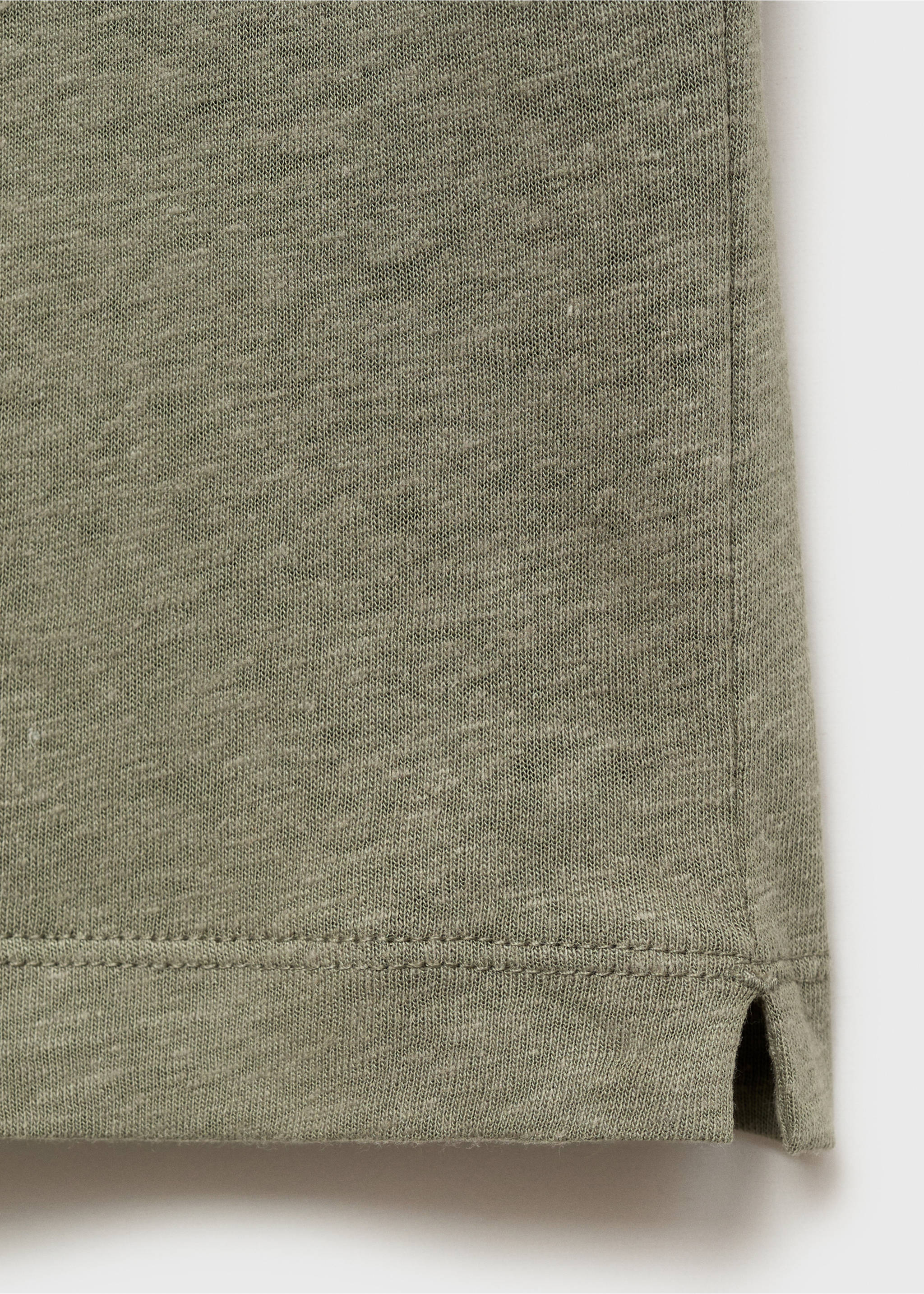 Polo lino slim-fit - Dettaglio dell'articolo 0, Verde medio. Ref: 17091226-00.