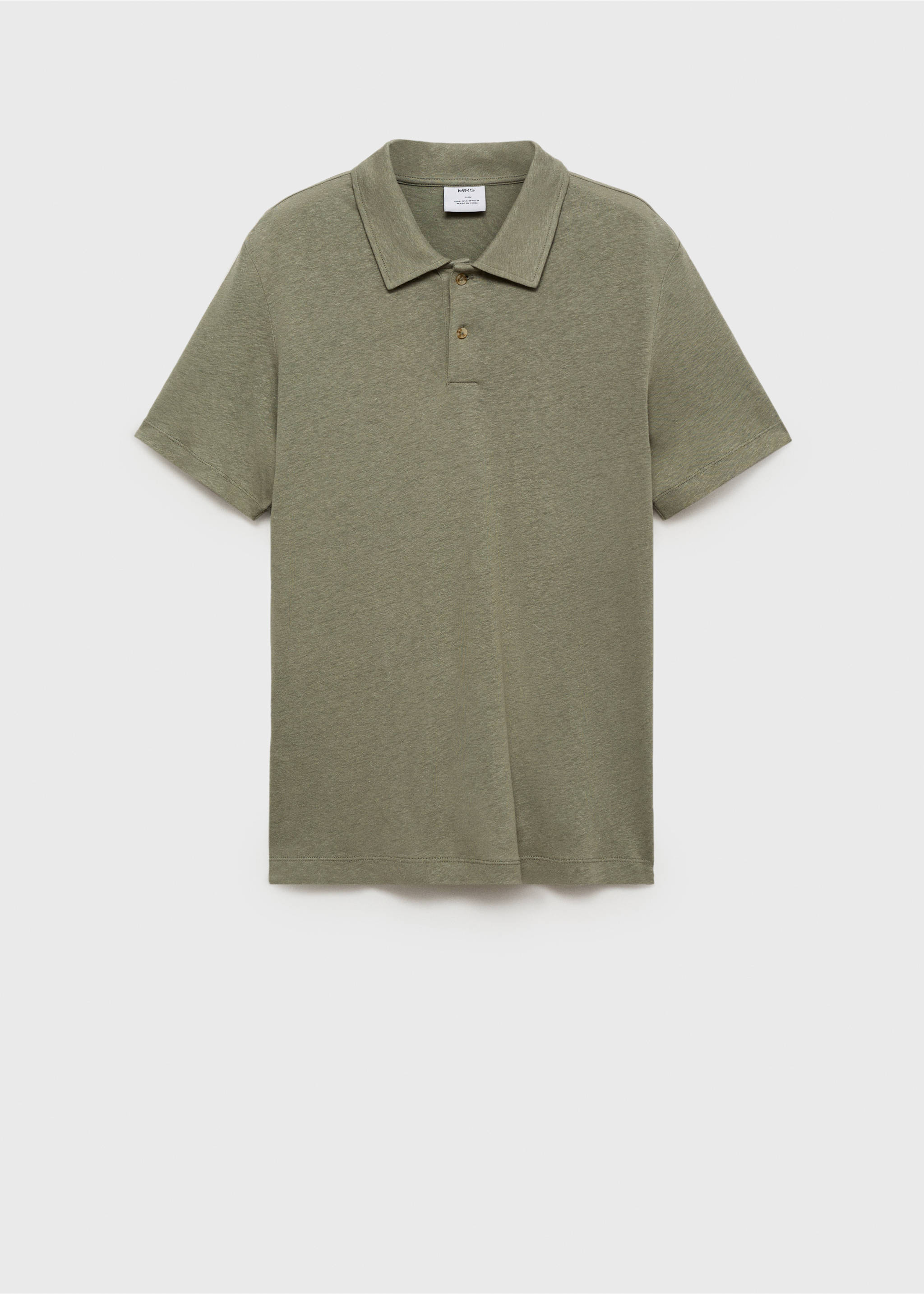 Polo lino slim-fit - Articolo senza modello, Verde medio. Ref: 17091226-00.