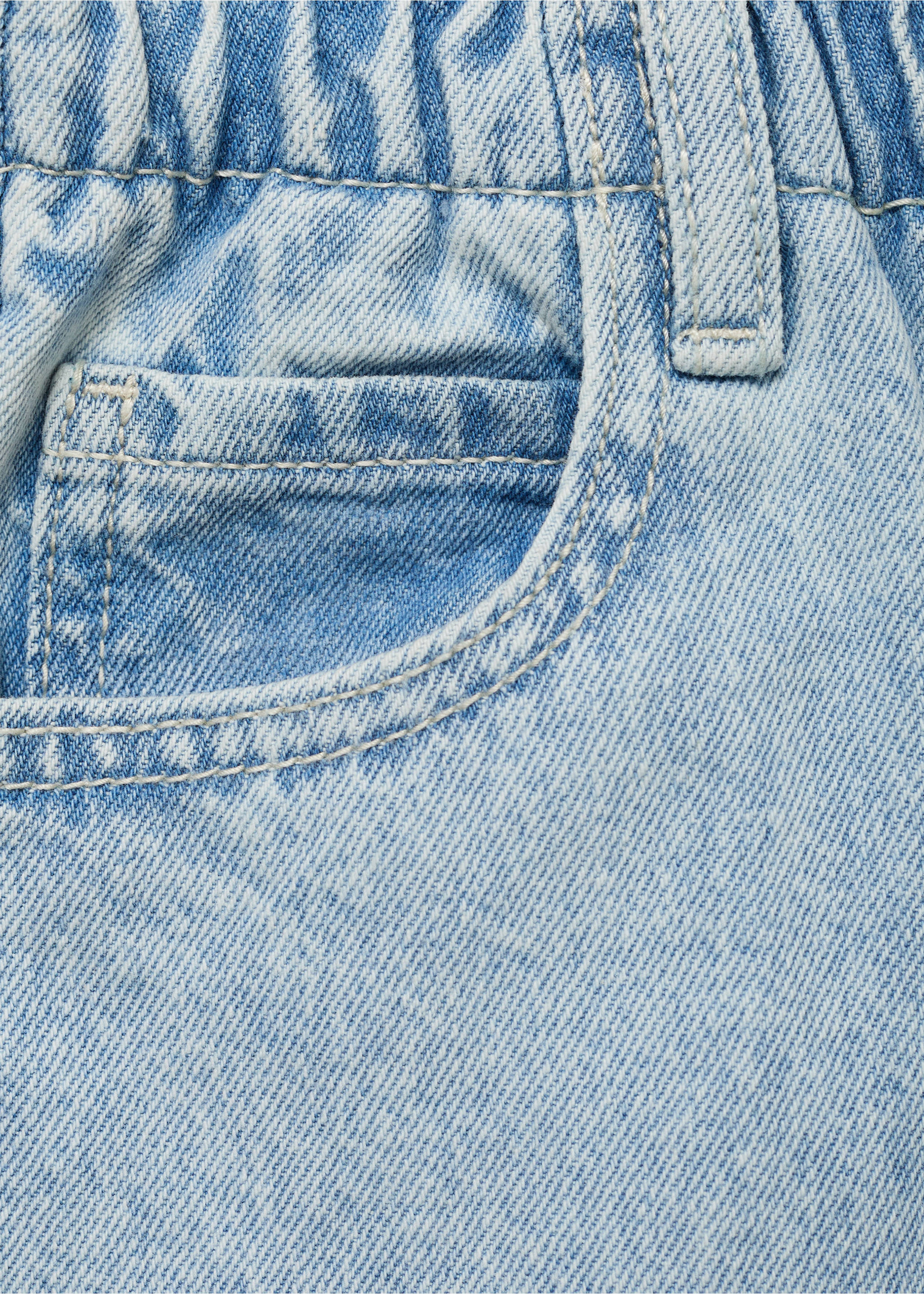 Denim paperbag skirt - Details of the article 8, Light Blue. Ref: 17091227-00.