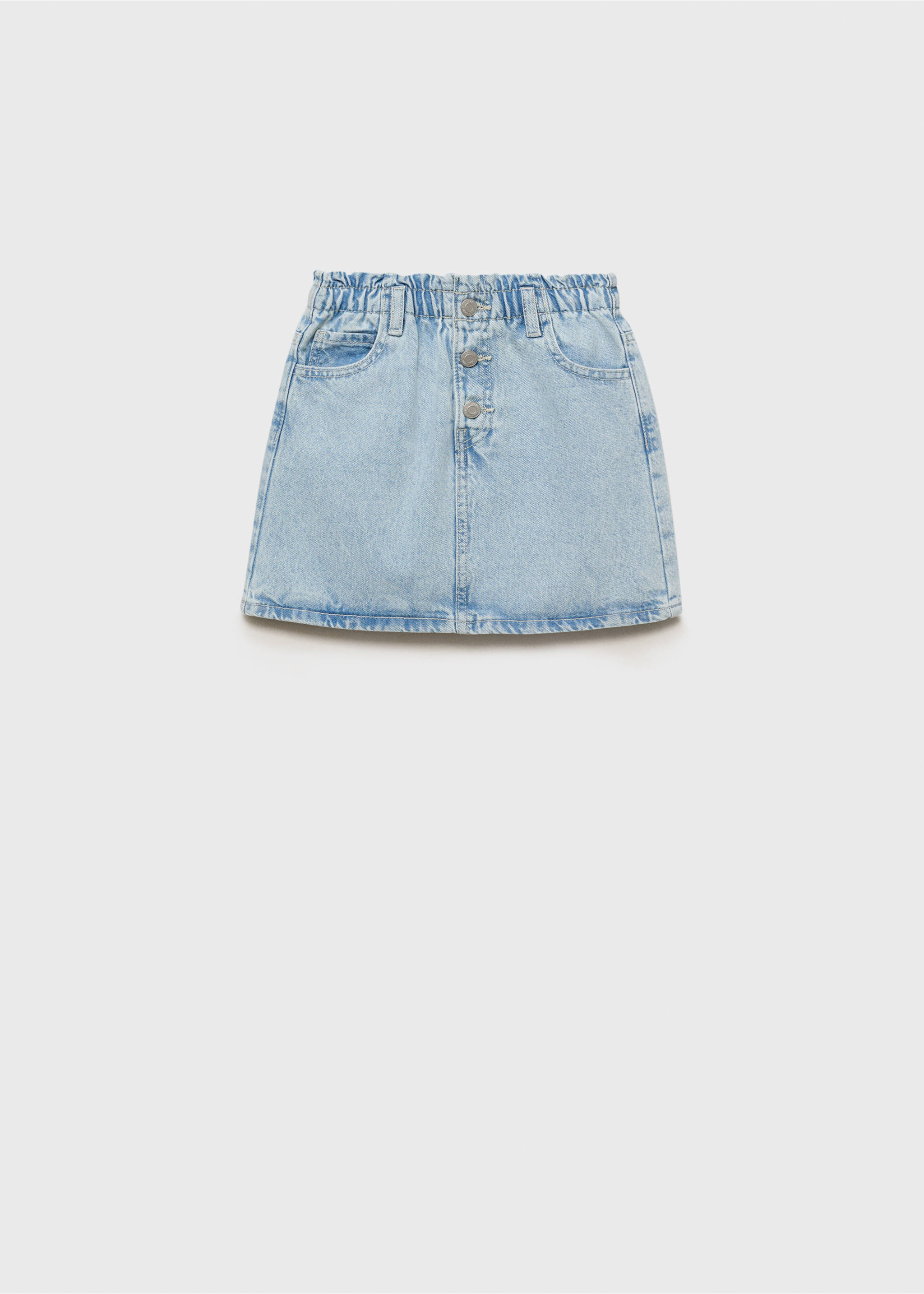 Denim paperbag skirt - Article without model, Light Blue. Ref: 17091227-00.