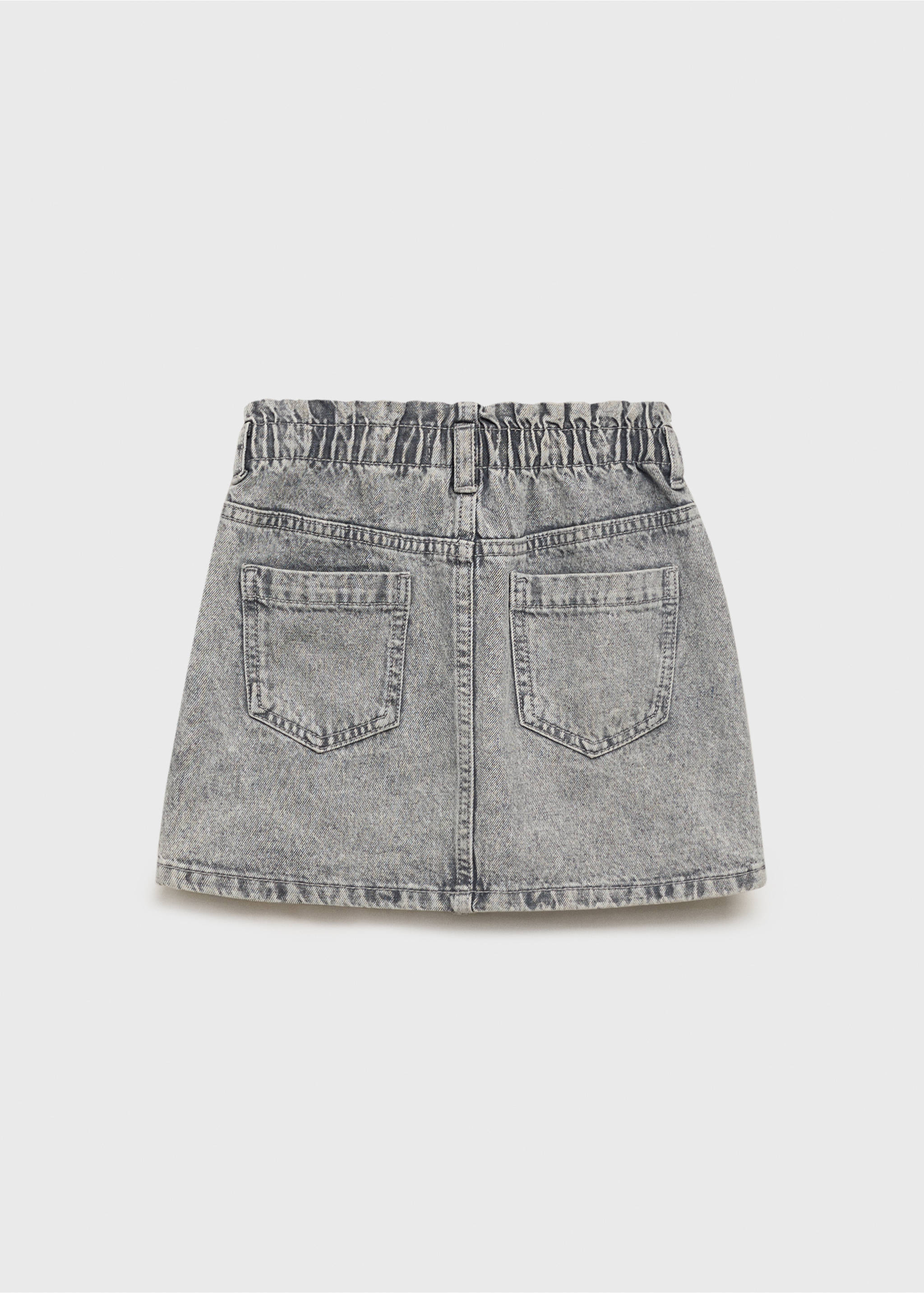 Denim paperbag skirt - Reverse of the article, Denim Grey. Ref: 17091227-00.