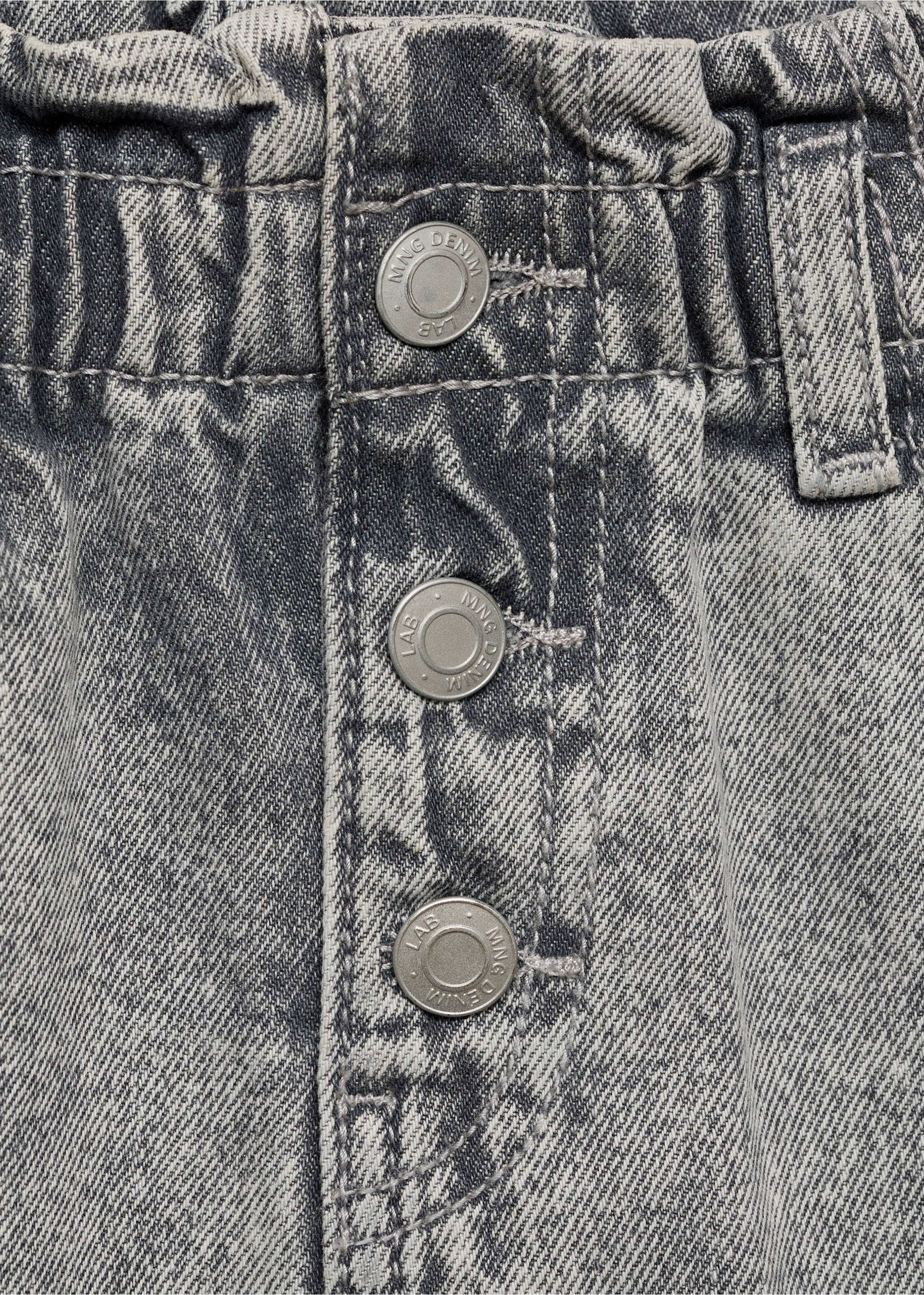 Denim paperbag skirt - Details of the article 8, Denim Grey. Ref: 17091227-00.