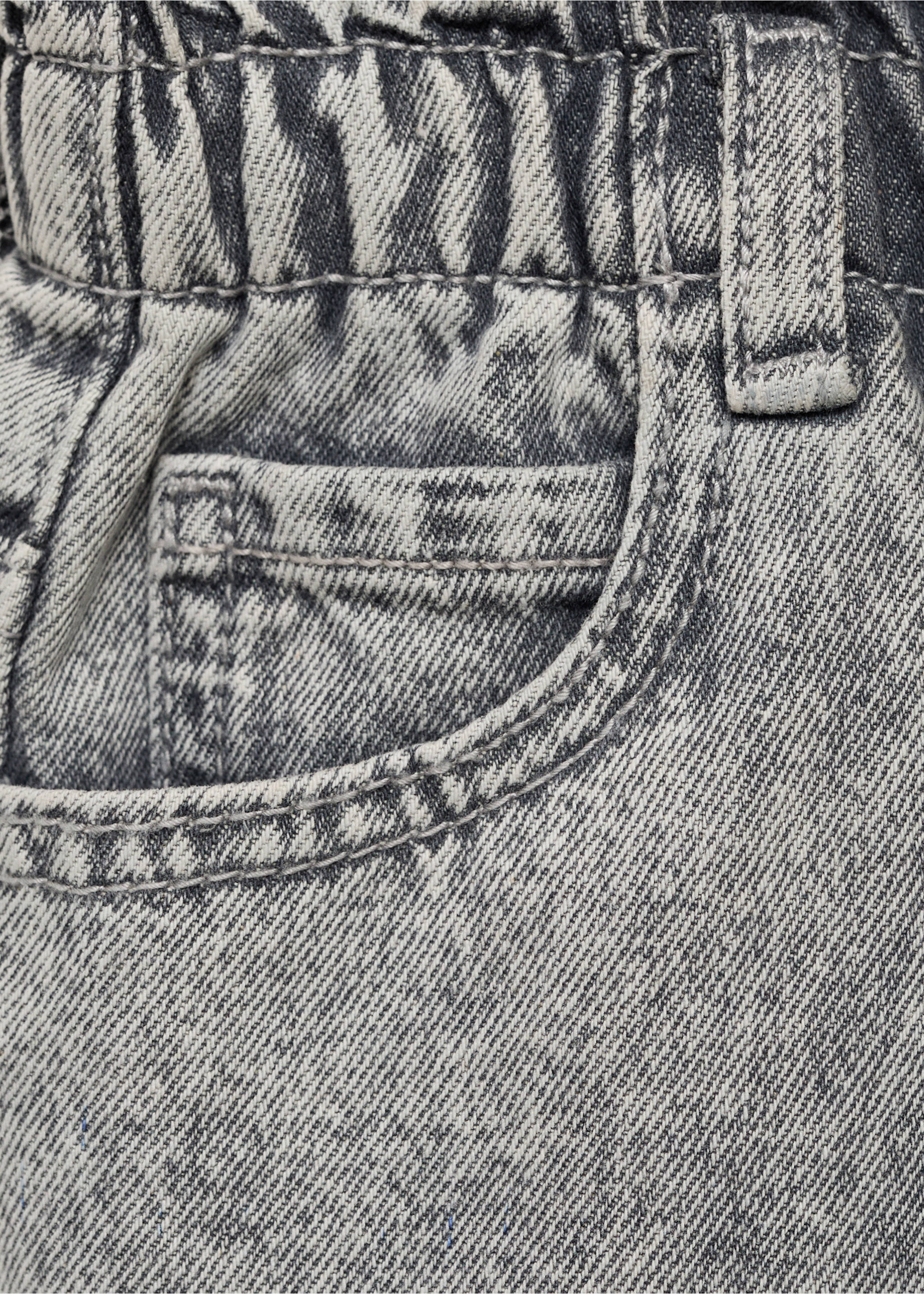 Denim paperbag skirt - Details of the article 0, Denim Grey. Ref: 17091227-00.