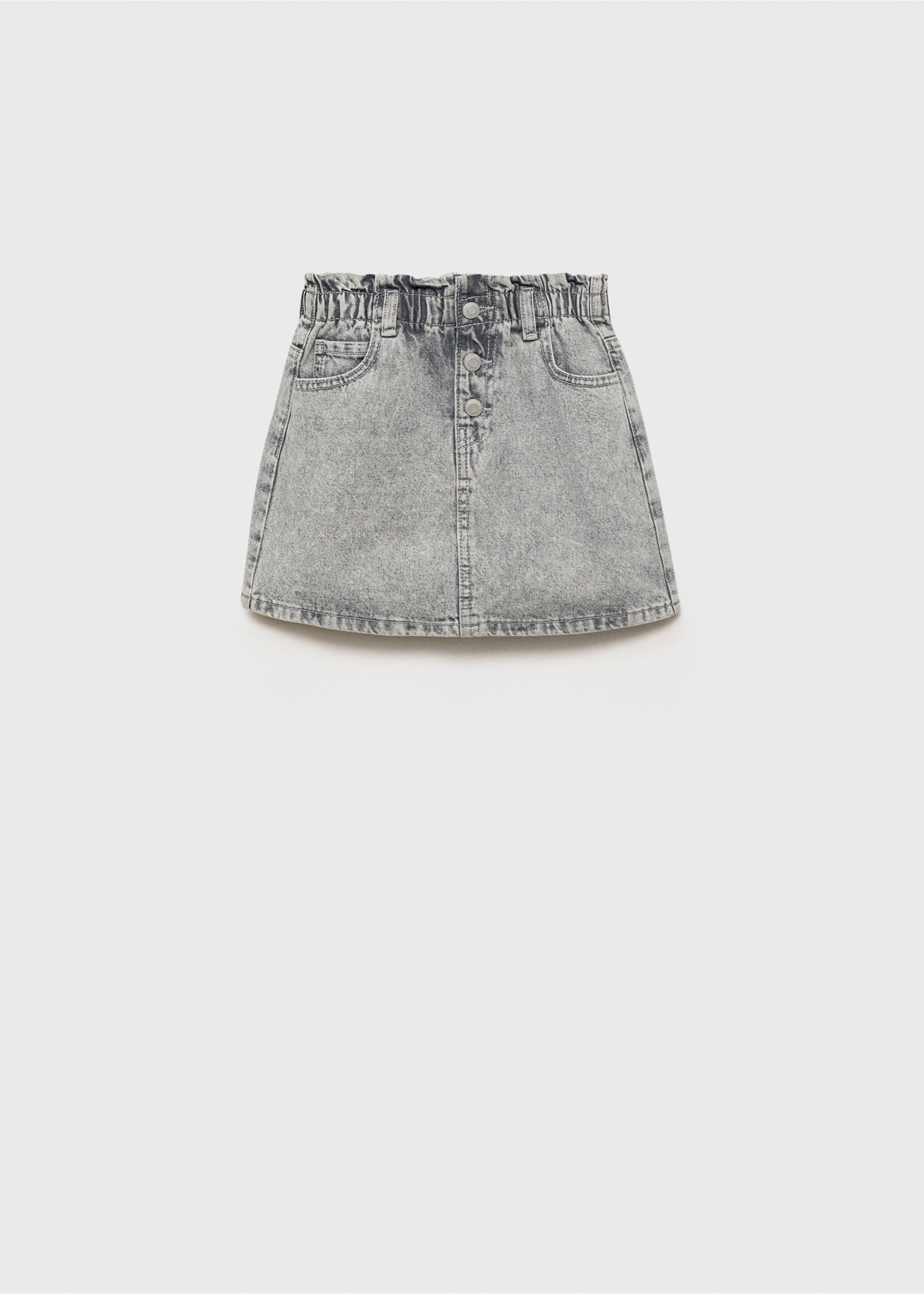 Denim paperbag skirt - Article without model, Denim Grey. Ref: 17091227-00.