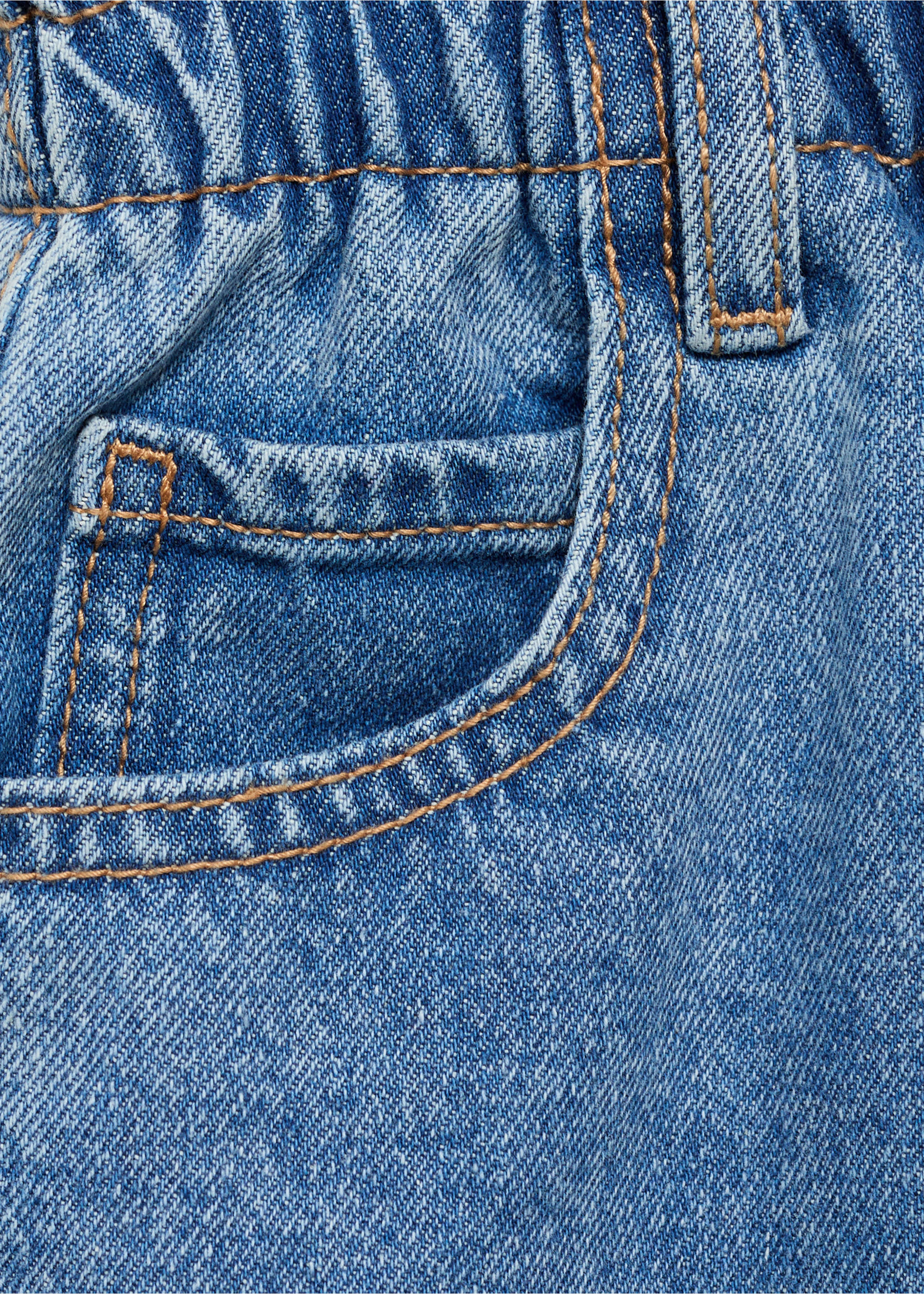 Denim paperbag skirt - Details of the article 0, Medium Blue. Ref: 17091227-00.