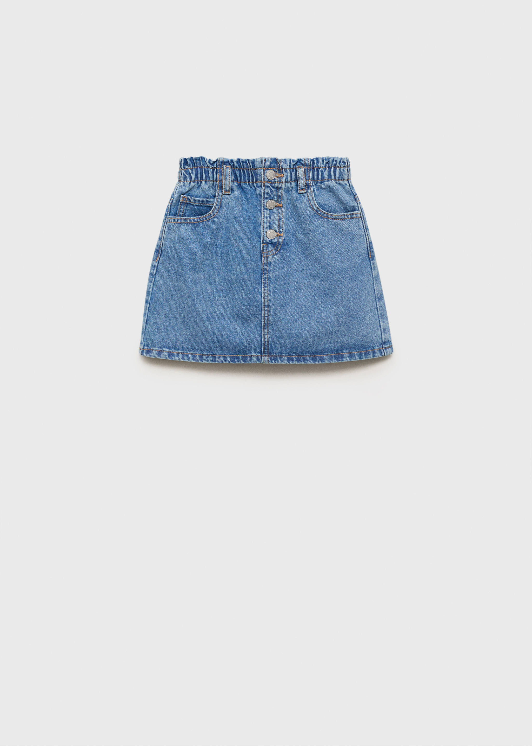 Denim paperbag skirt - Article without model, Medium Blue. Ref: 17091227-00.