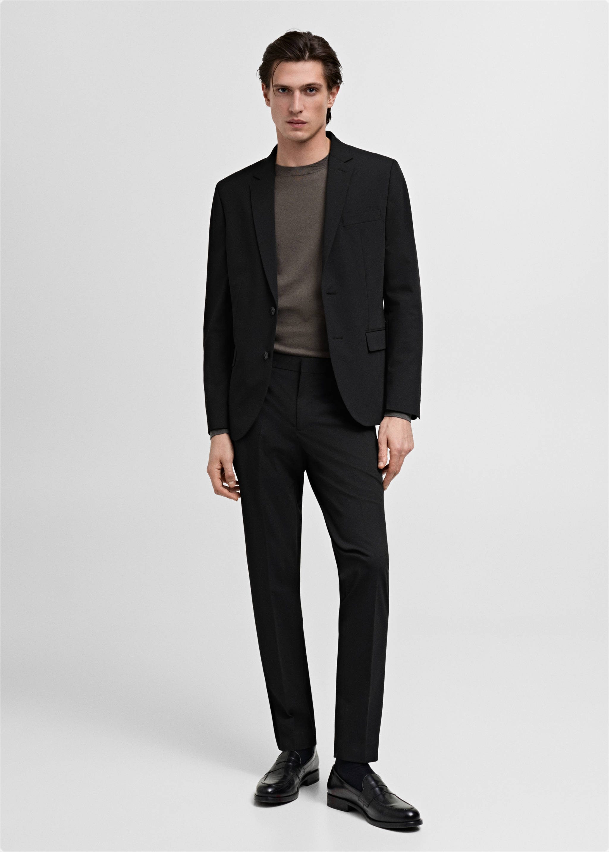 Super slim-fit suit jacket in stretch fabric - General plane