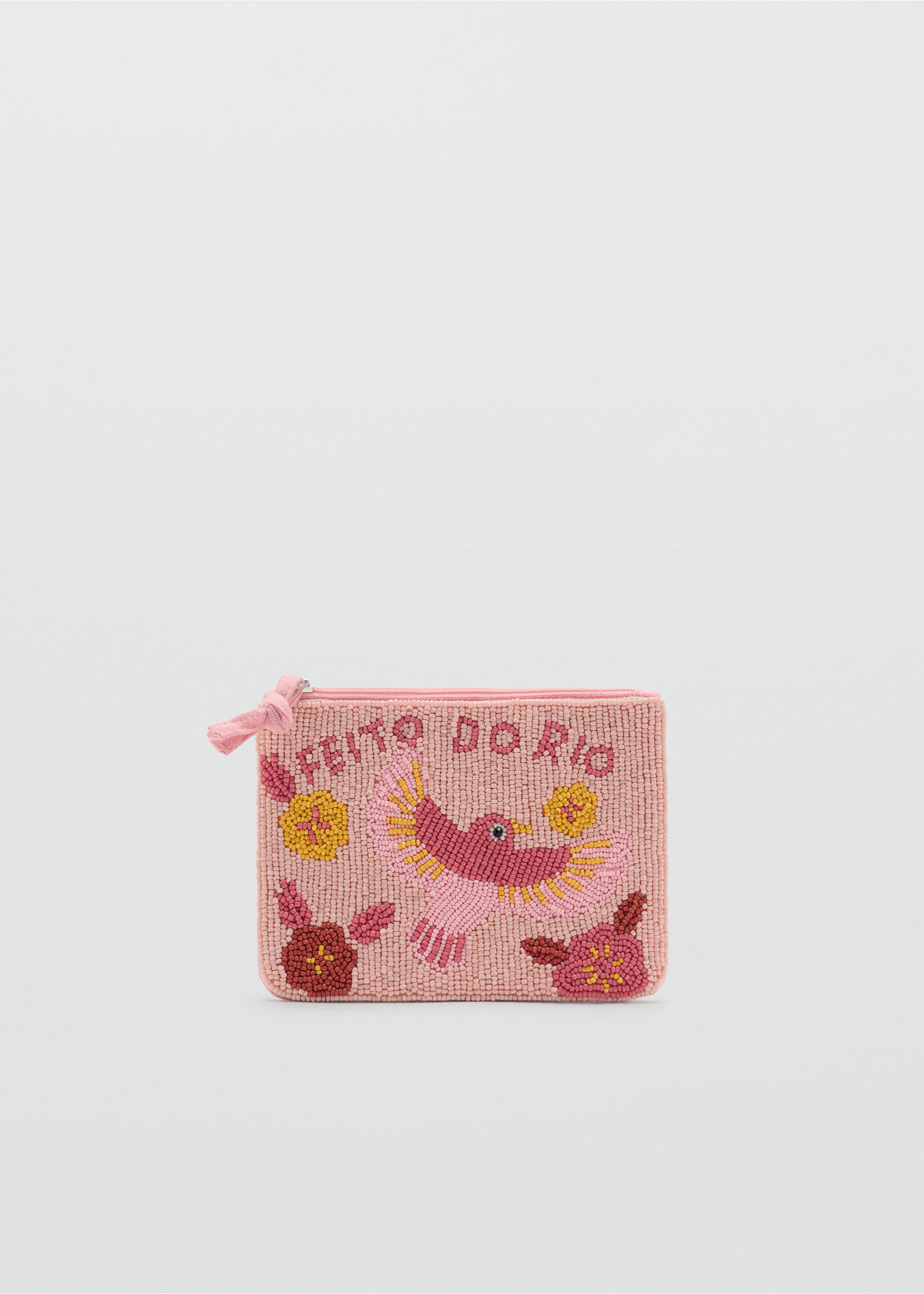 Toiletery bag with bead design - Article without model, Pale Pink. Ref: 17091233-00.