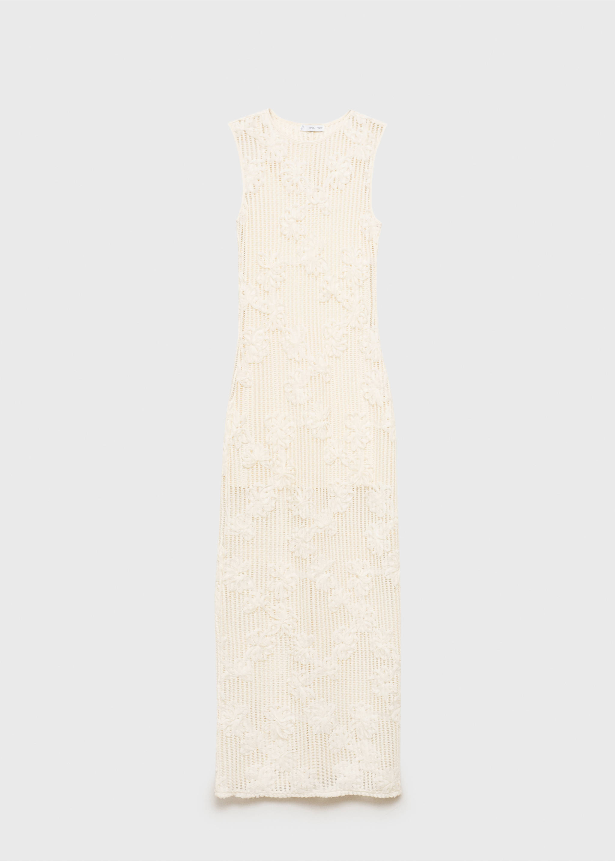 Häkelkleid mit Blumenapplikationen - Artikel ohne Model, Ecru. Ref: 17091237-00.
