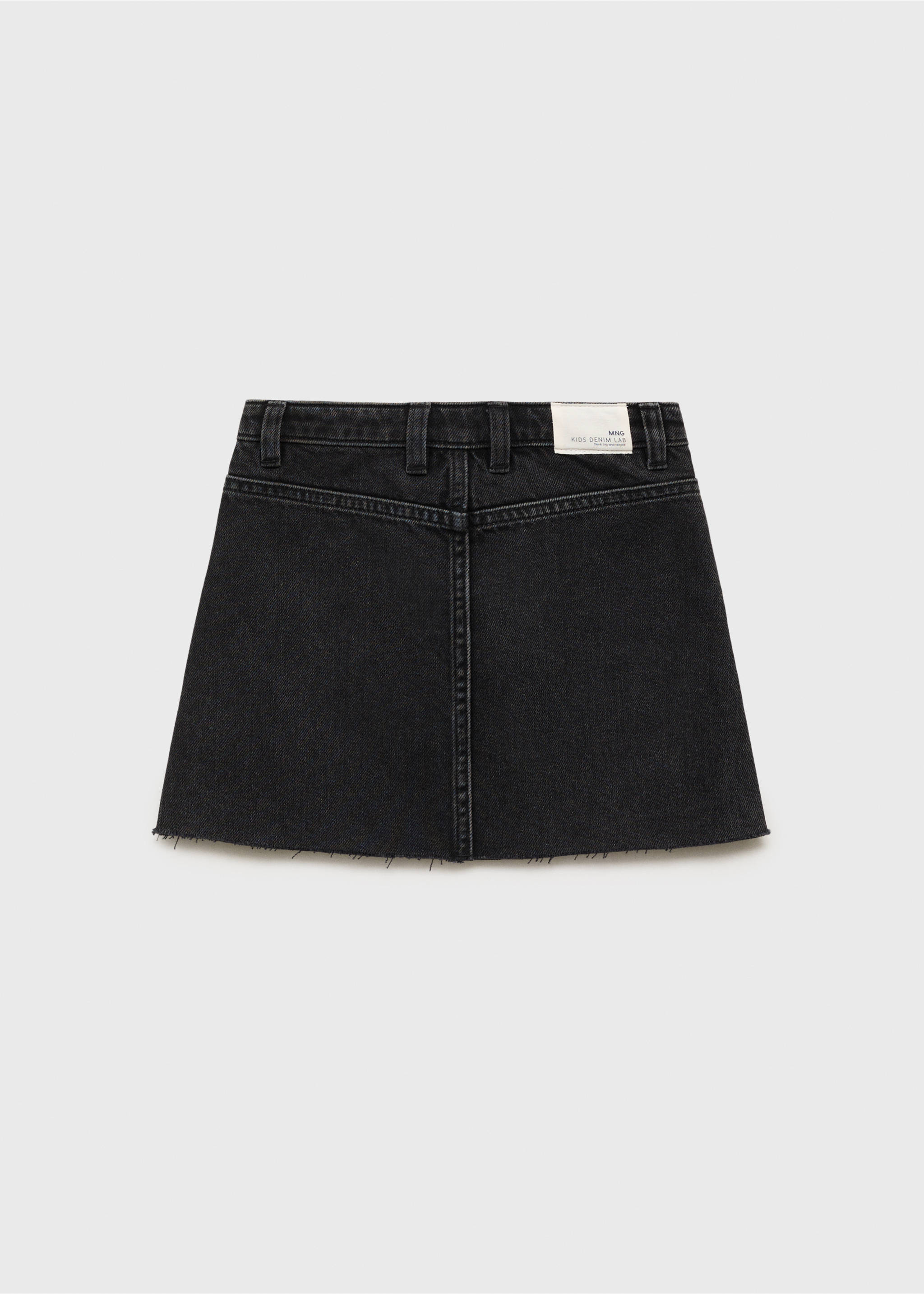 Denim short skirt - Reverse of the article, Black denim. Ref: 17091241-00.