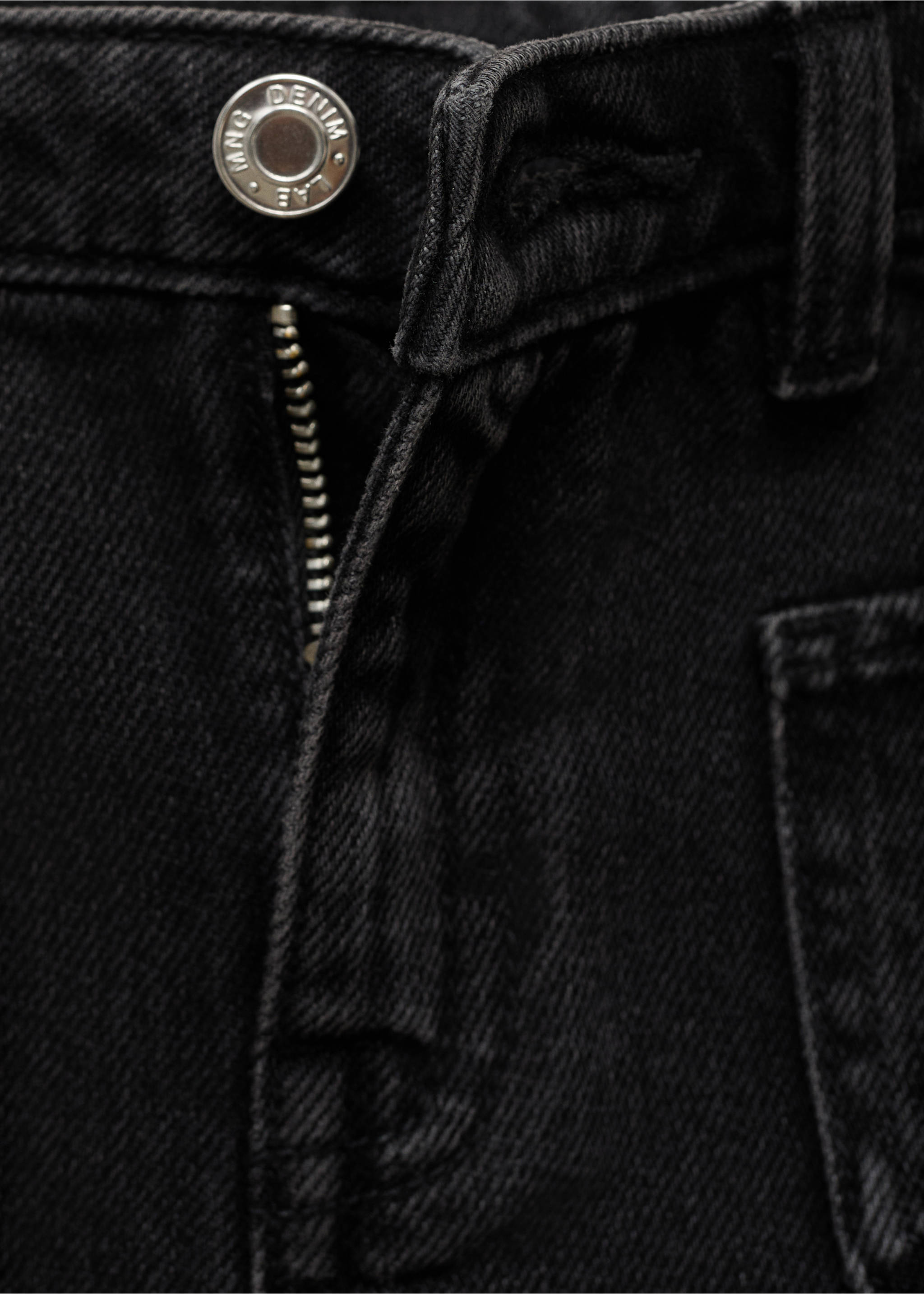 Denim short skirt - Details of the article 8, Black denim. Ref: 17091241-00.