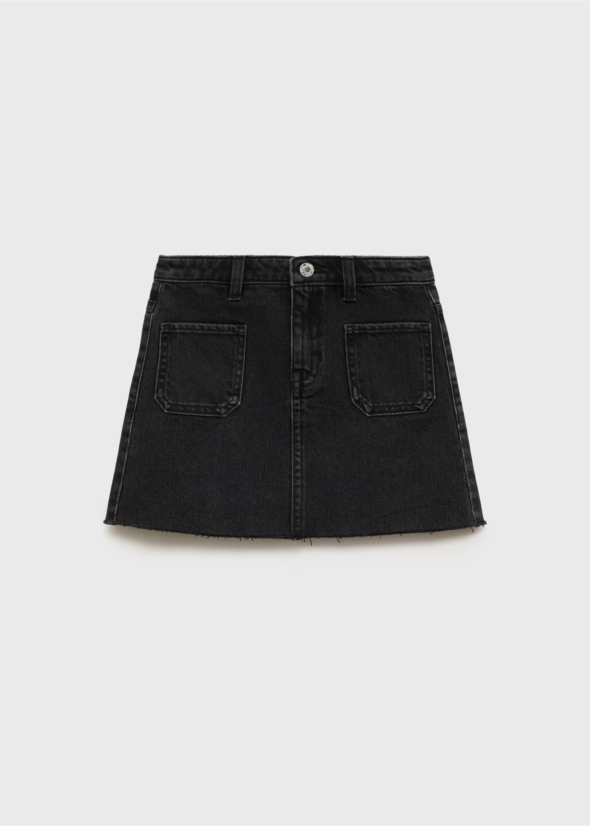 Denim short skirt - Article without model, Black denim. Ref: 17091241-00.