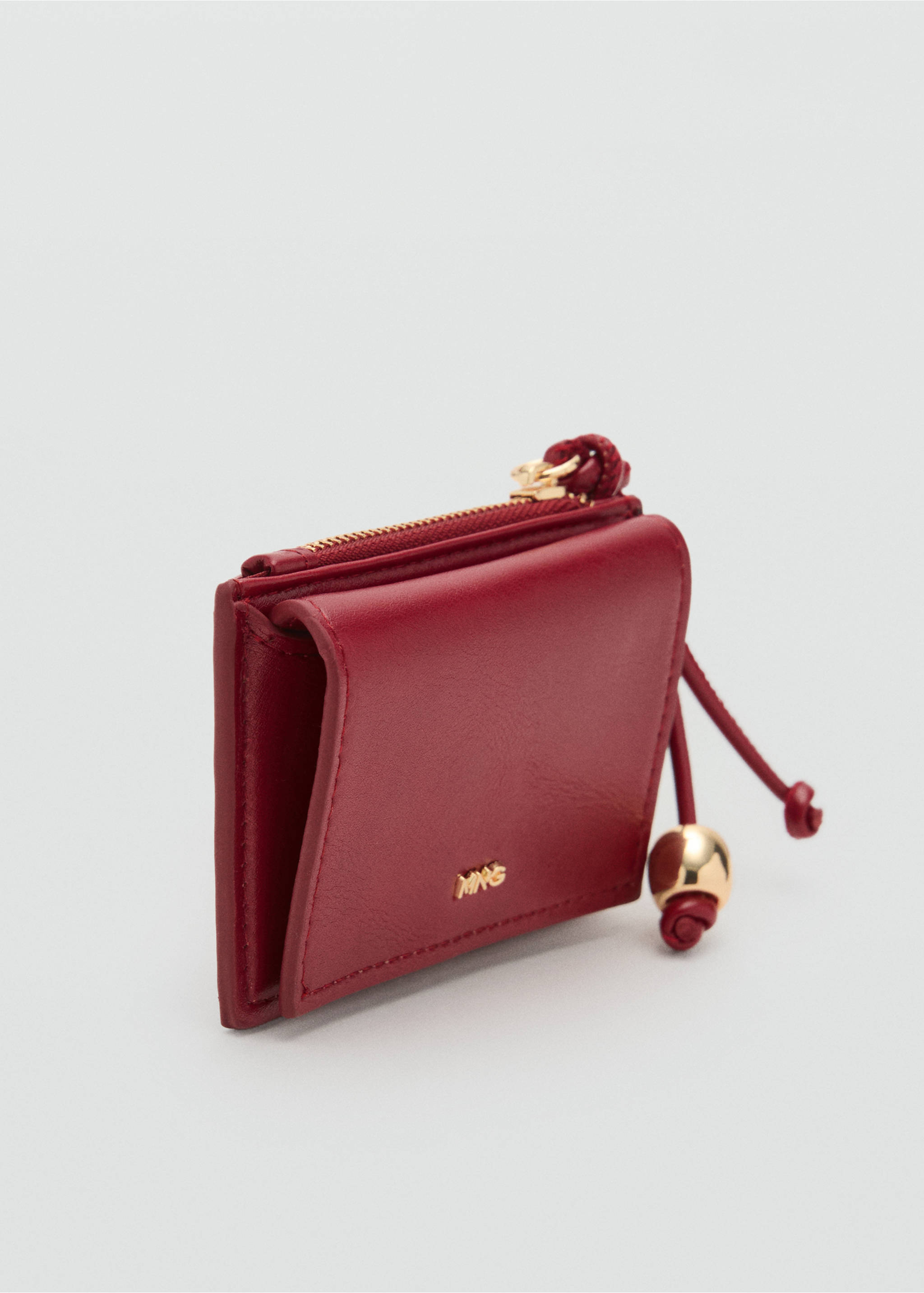 Mini-purse with bead detail - Medium plane, Burgundy. Ref: 17091243-00.