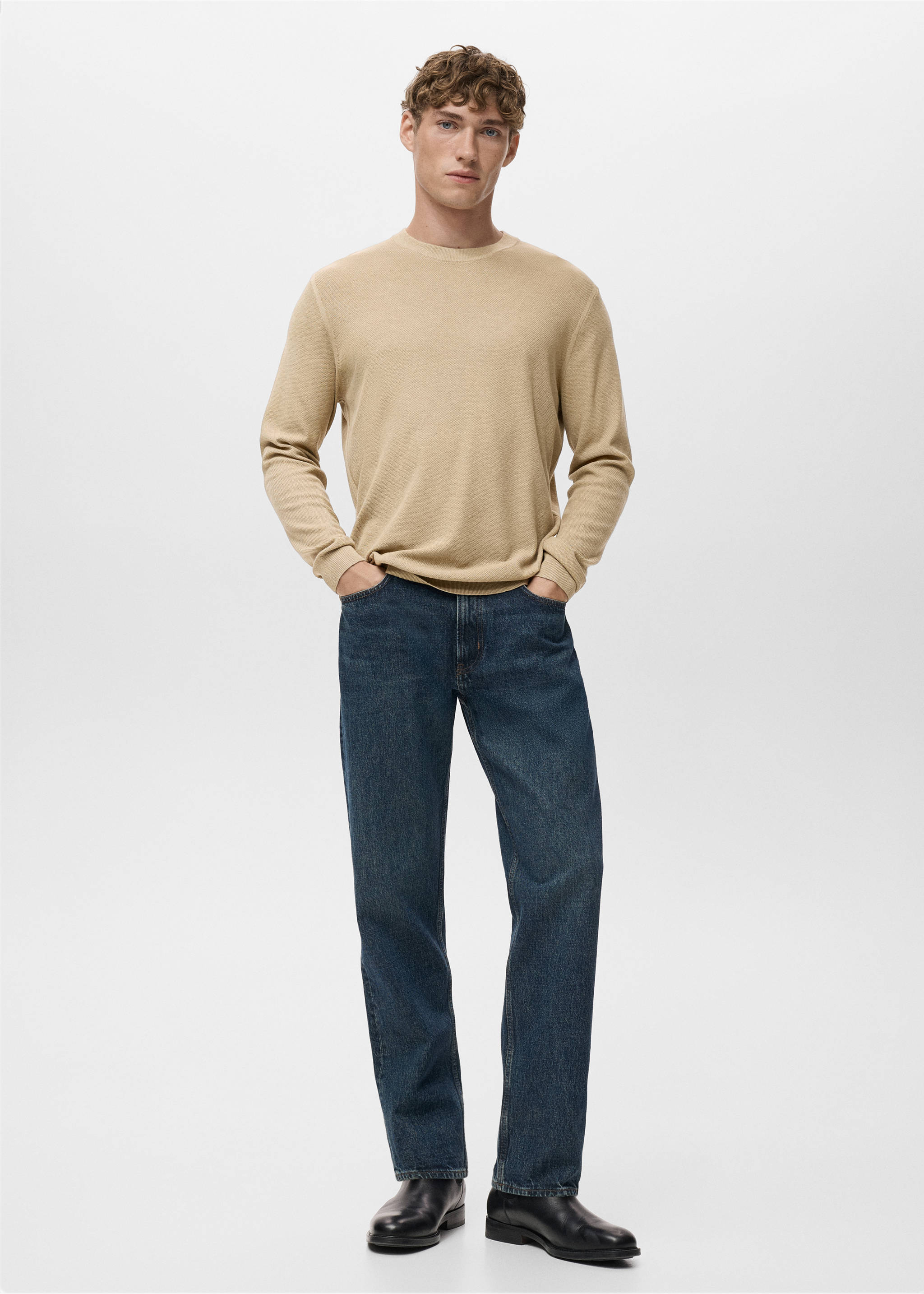 Fine-knit sweater - General plane, Beige. Ref: 17091244-00.