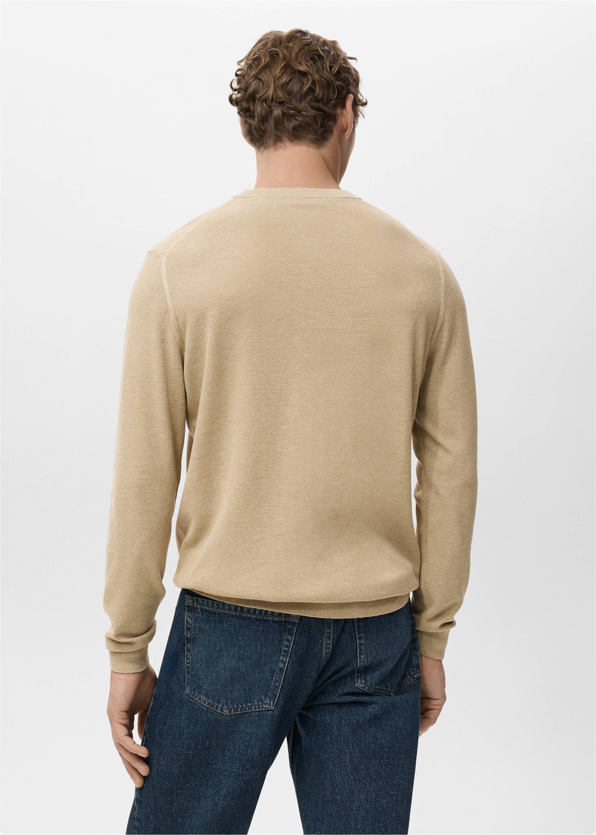 Fine-knit sweater - Reverse of the article, Beige. Ref: 17091244-00.