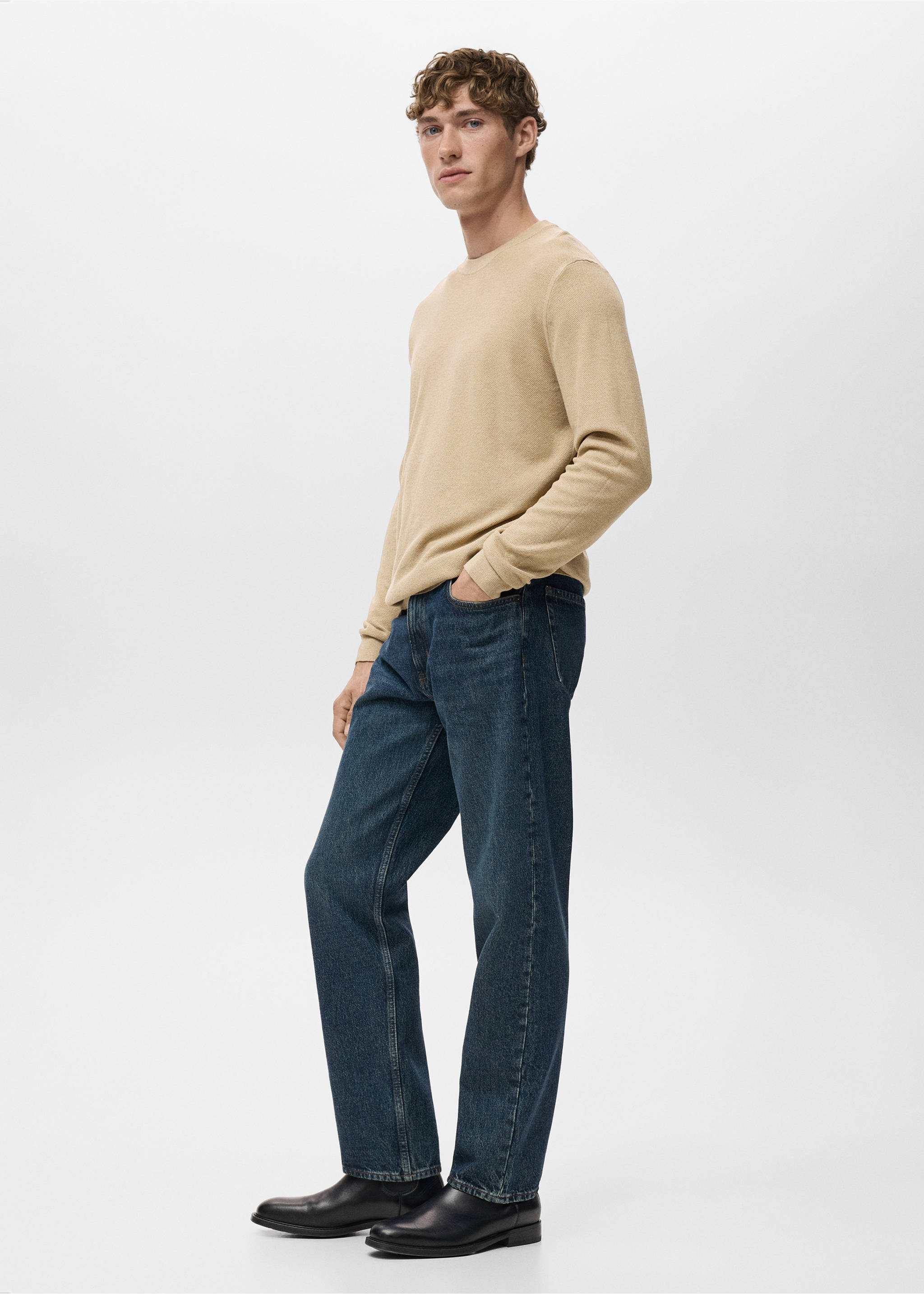 Fine-knit sweater - Details of the article 2, Beige. Ref: 17091244-00.