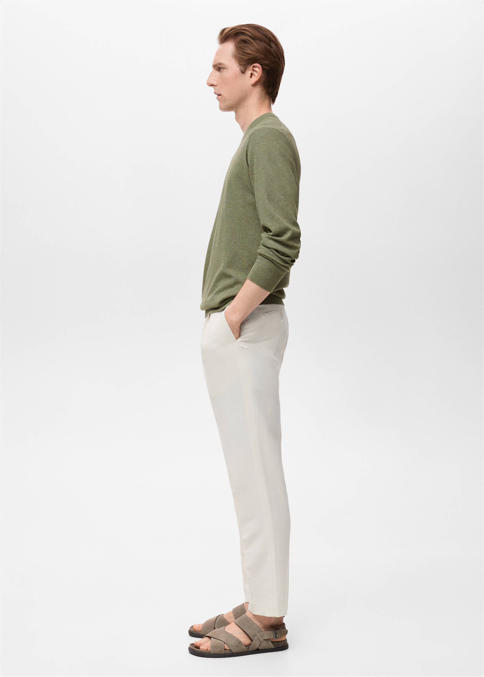 Fine-knit sweater - Details of the article 2, Green. Ref: 17091244-00.