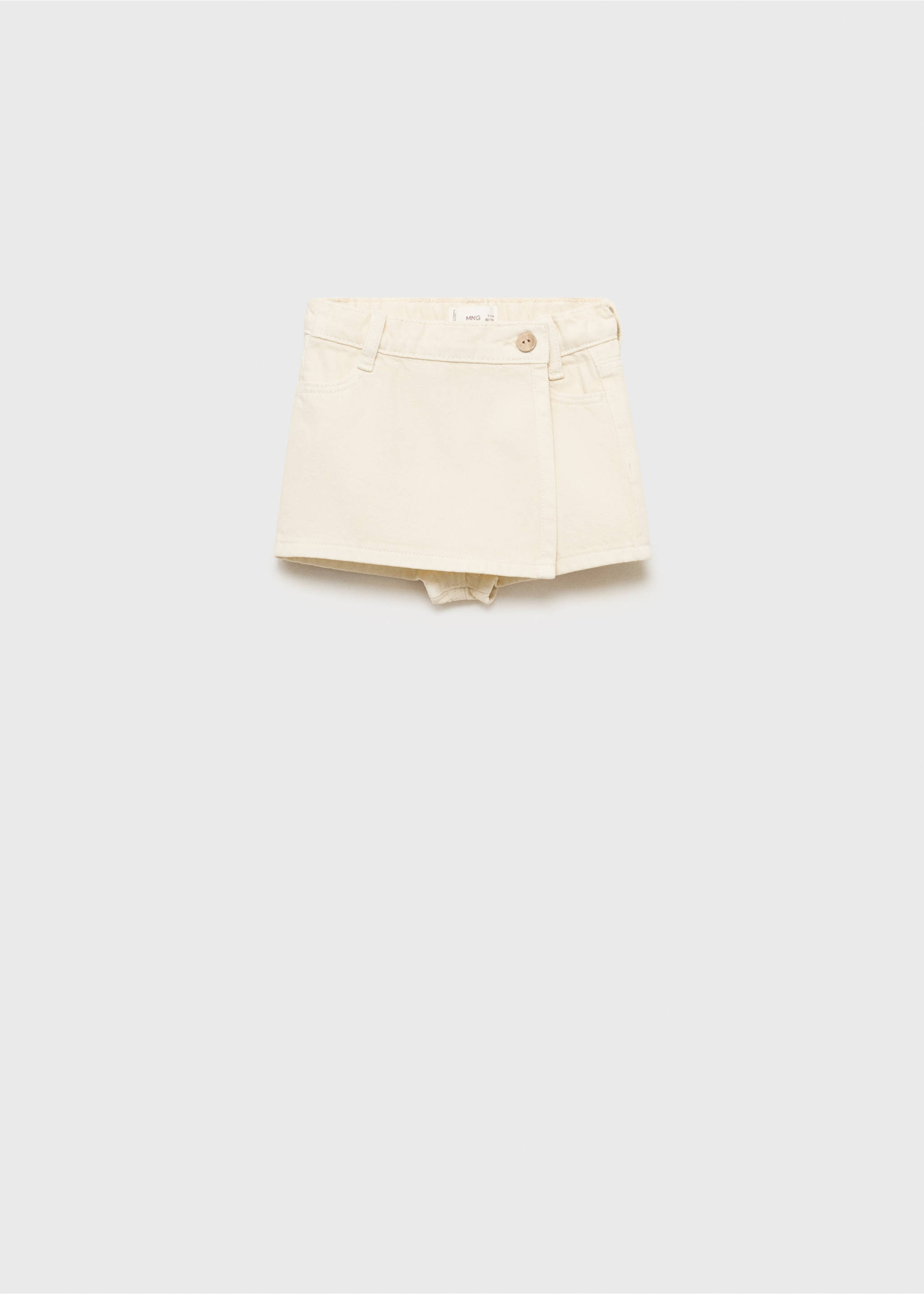 Wrapped denim skort - Article without model, Ecru. Ref: 17091245-00.