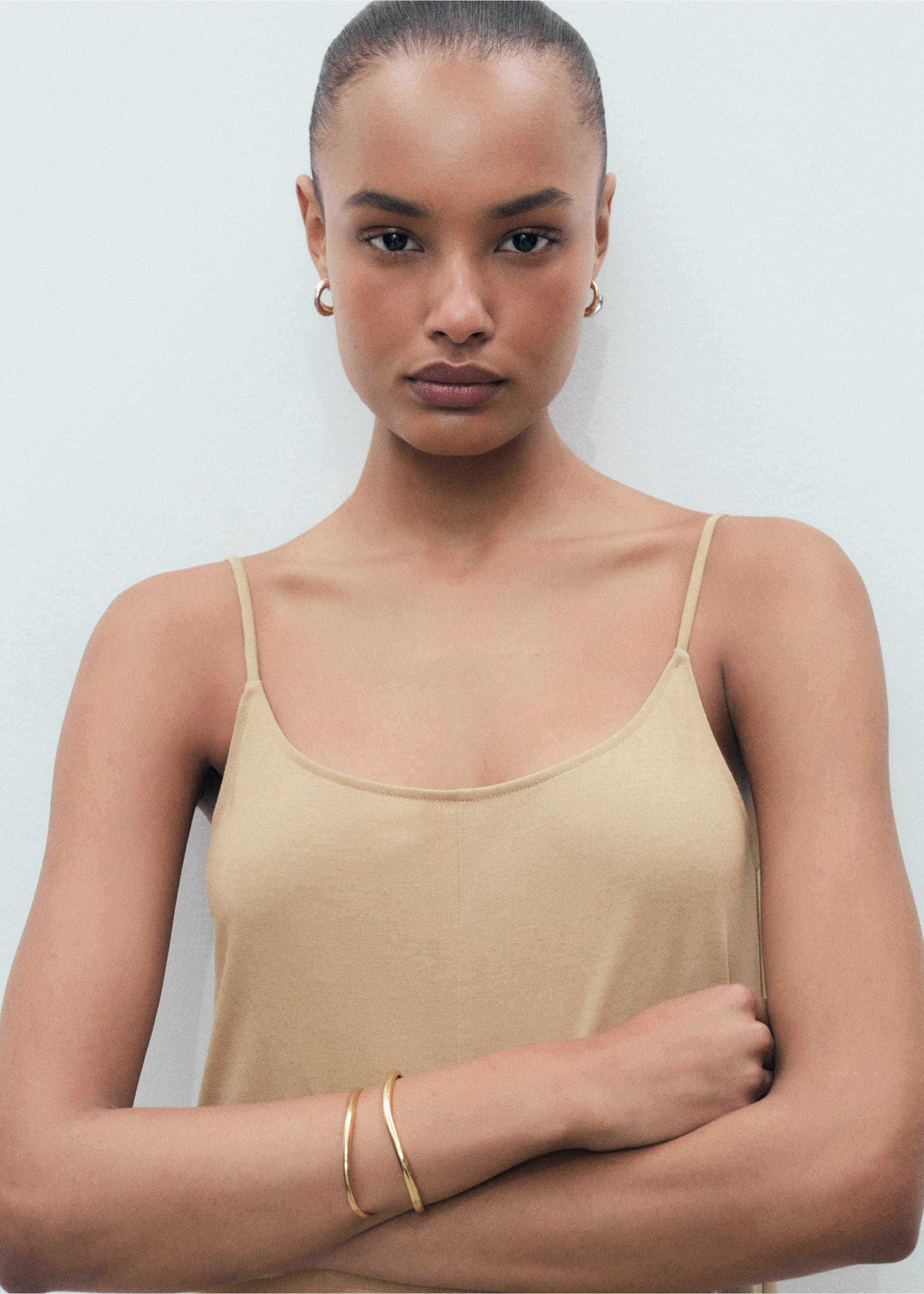 Shift long jumpsuit - Details of the article 1, Medium Brown. Ref: 17091246-00.