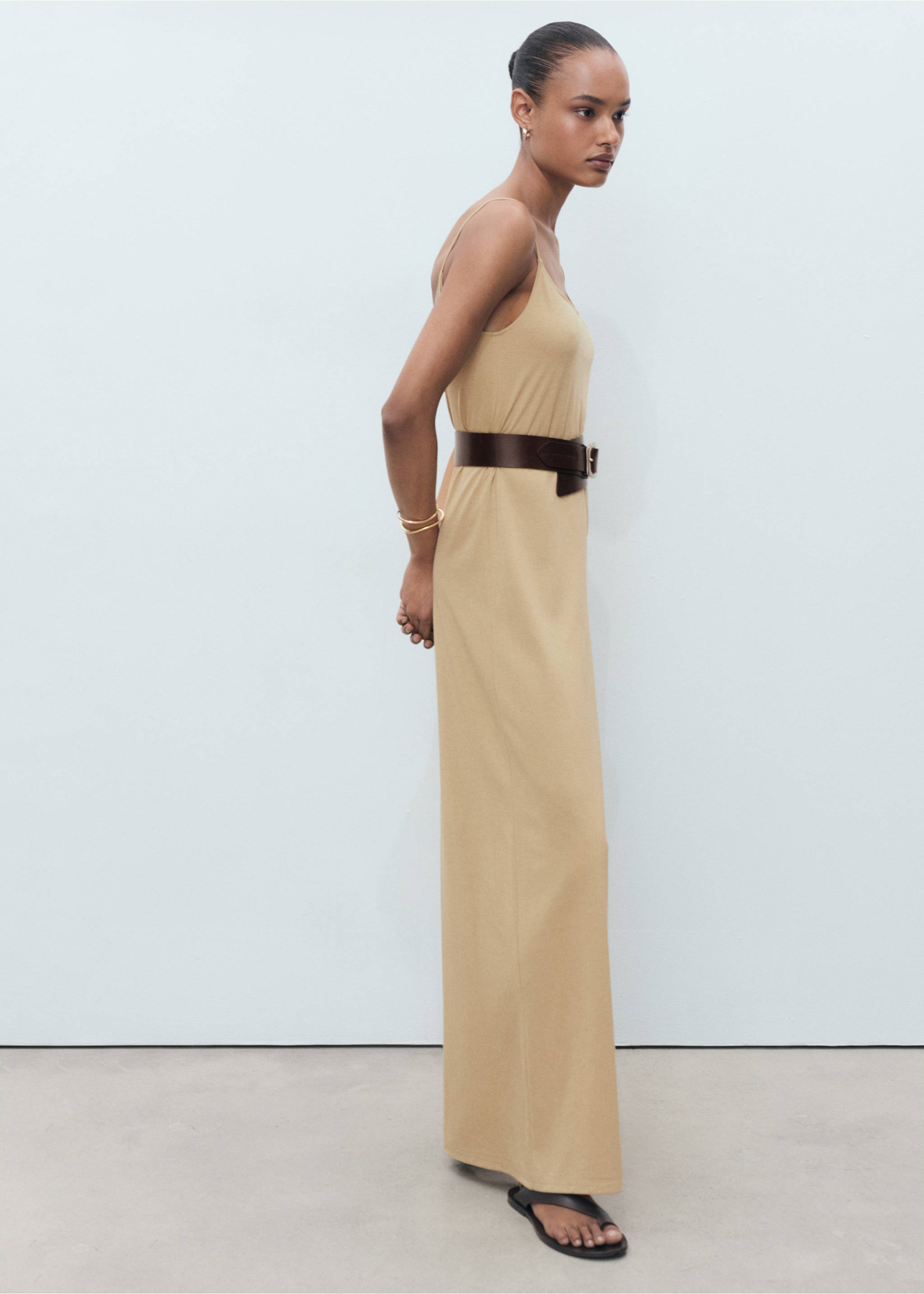 Shift long jumpsuit - Details of the article 2, Medium Brown. Ref: 17091246-00.
