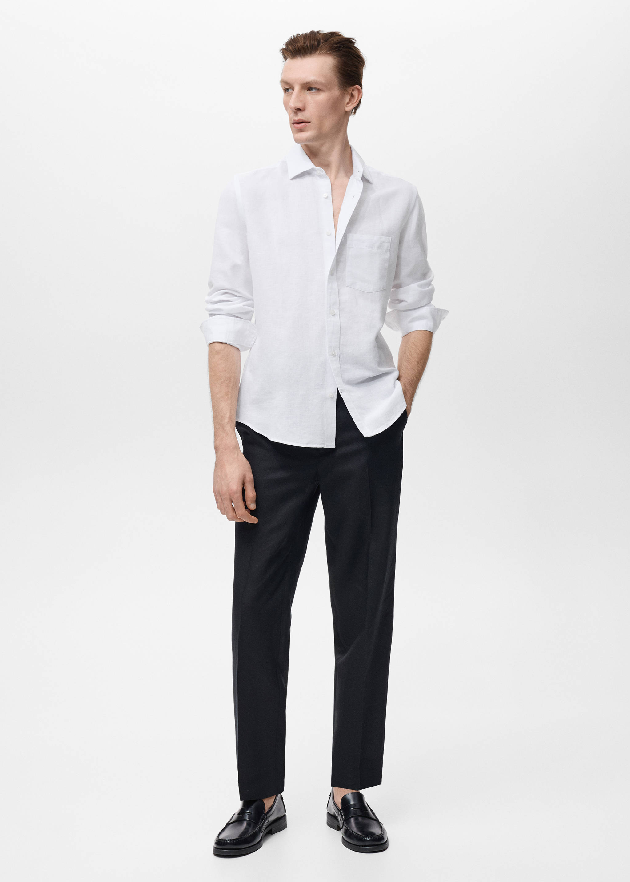Pocket linen shirt - General plane