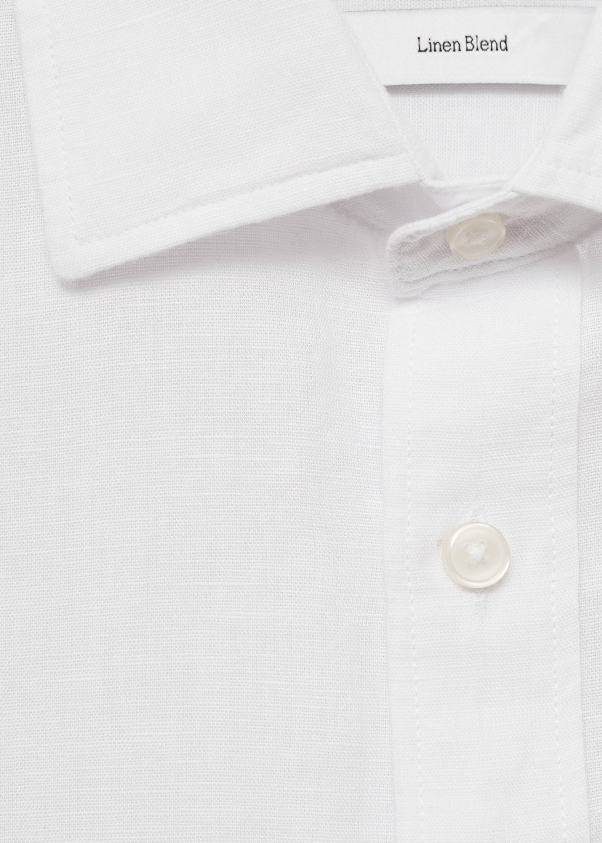 Pocket linen shirt - Details of the article 8, White. Ref: 17091247-00.