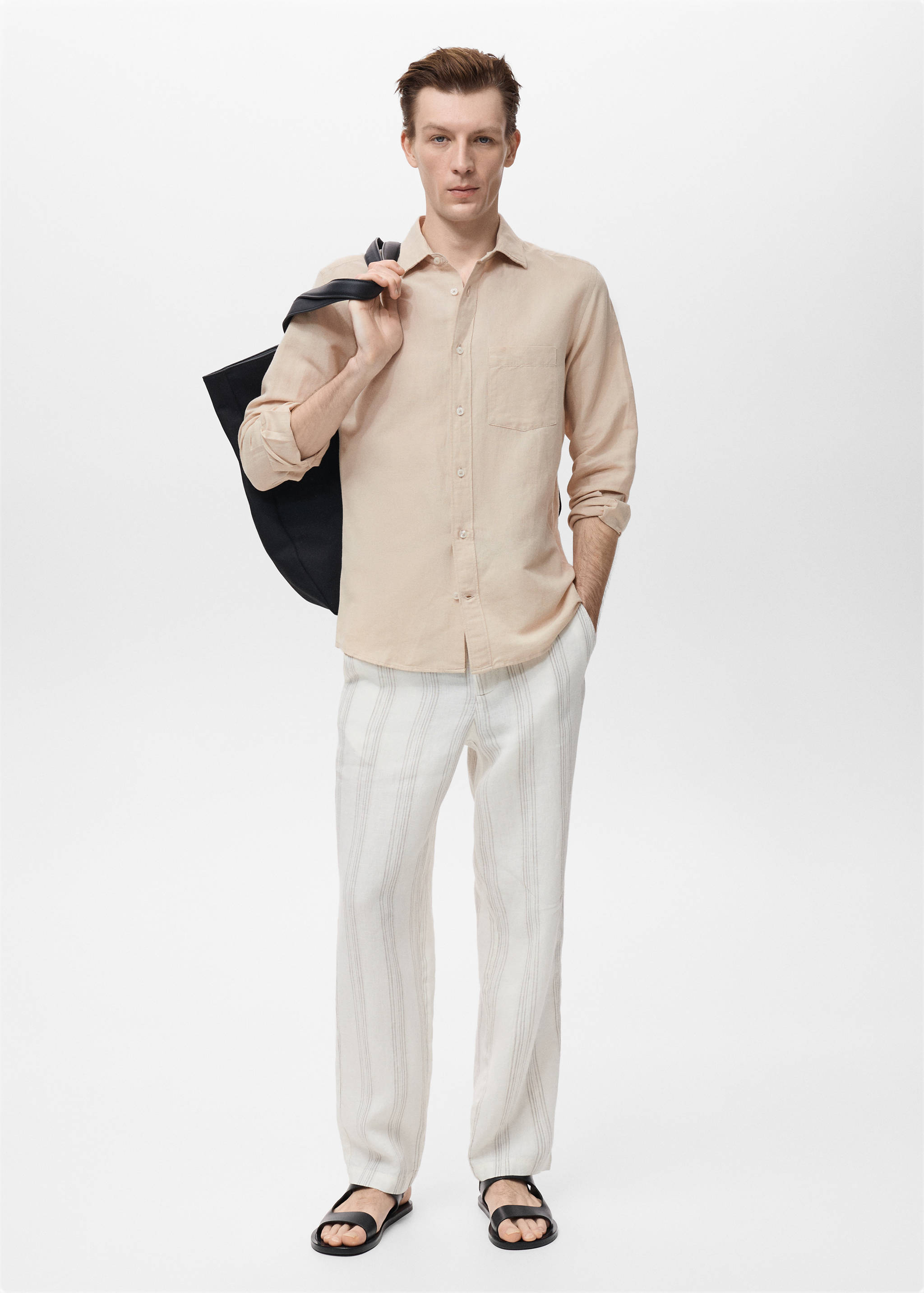 Pocket linen shirt - General plane