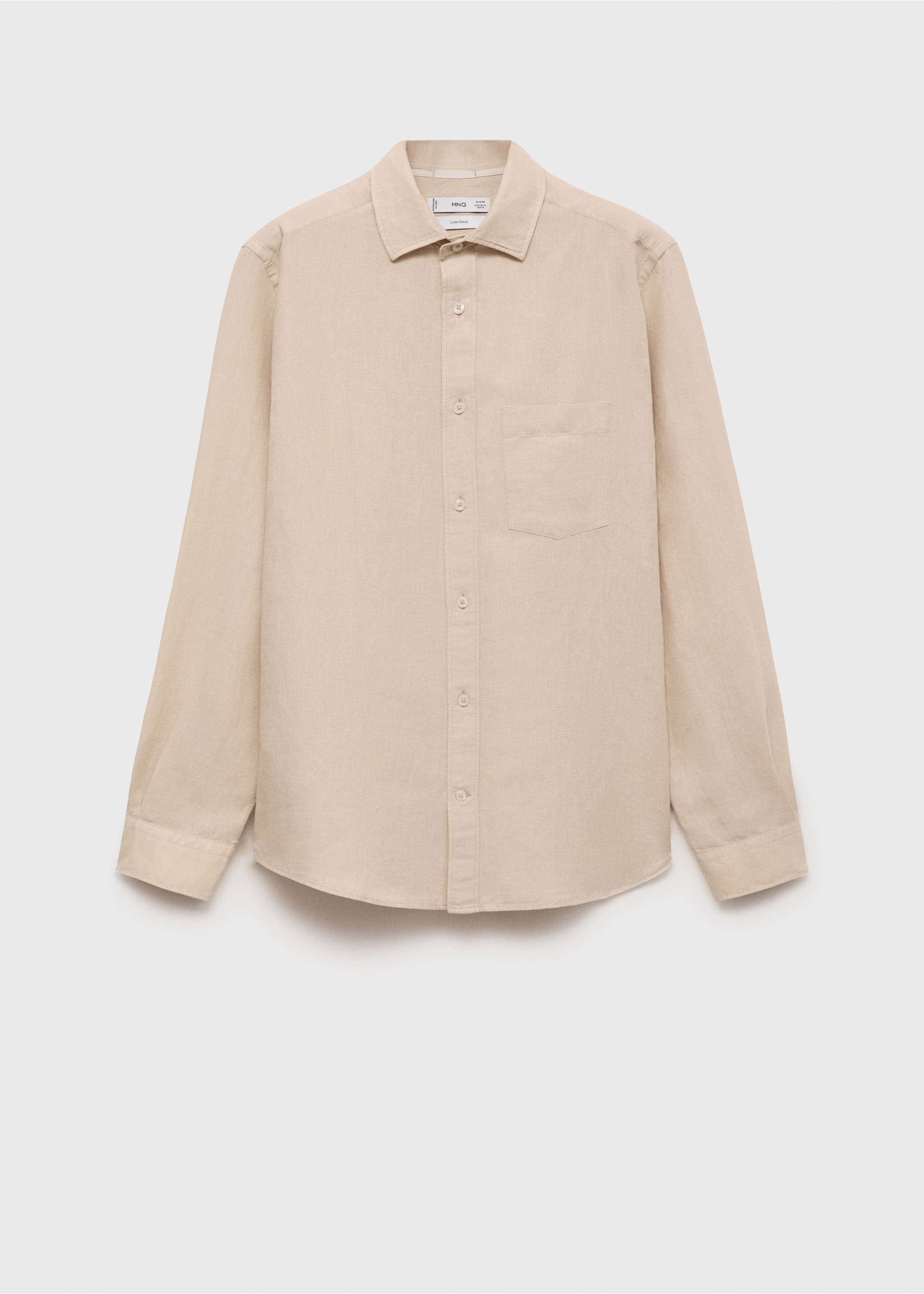 Chemise lin poche - Article sans modèle, Sable. Ref: 17091247-00.